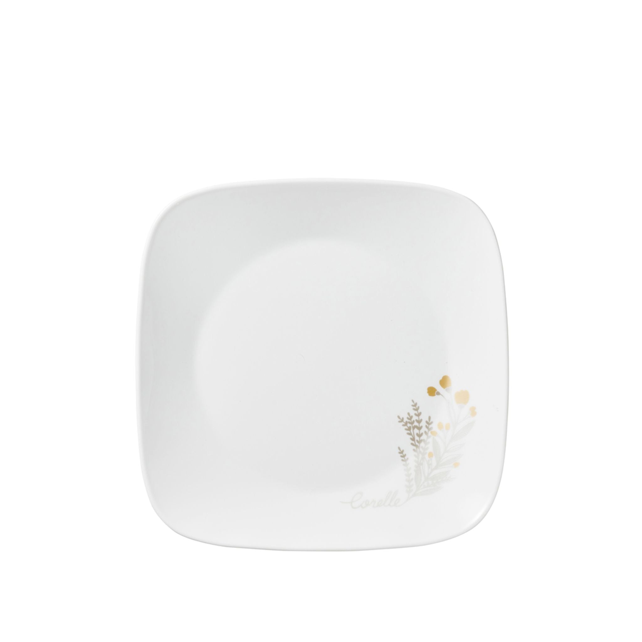 Corelle Square Round Dinner Plate Set - Silver Crown (2213 SVC) - Elegant Dinnerware for Everyday Use & Special Occasions