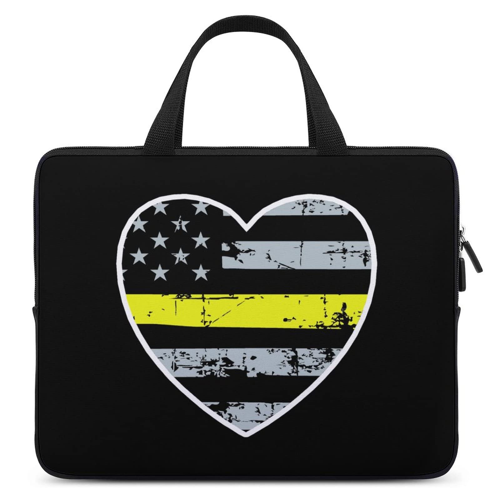911 Dispatcher Thin Gold Line Waterproof Laptop Bag - Slim Business Casual Briefcase for 15.6 Inch Laptop | Durable Work Computer Case for First Responders & Office Professionals