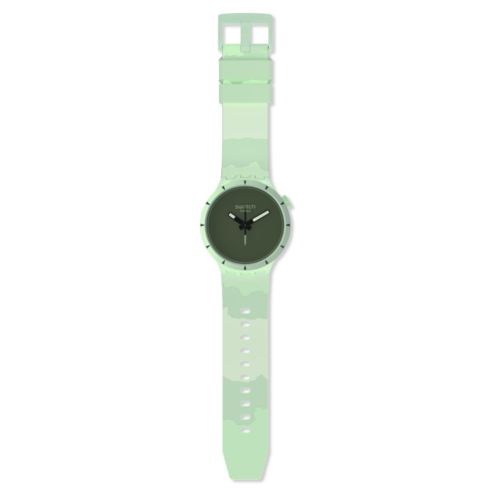 Swatch BIG BOLD BIOCERAMIC FOREST Unisex Watch - SB03G100 | Waterproof Sports & Casual Wristwatch for Men & Women | Perfect for Outdoor Activities, Gym & Everyday Wear