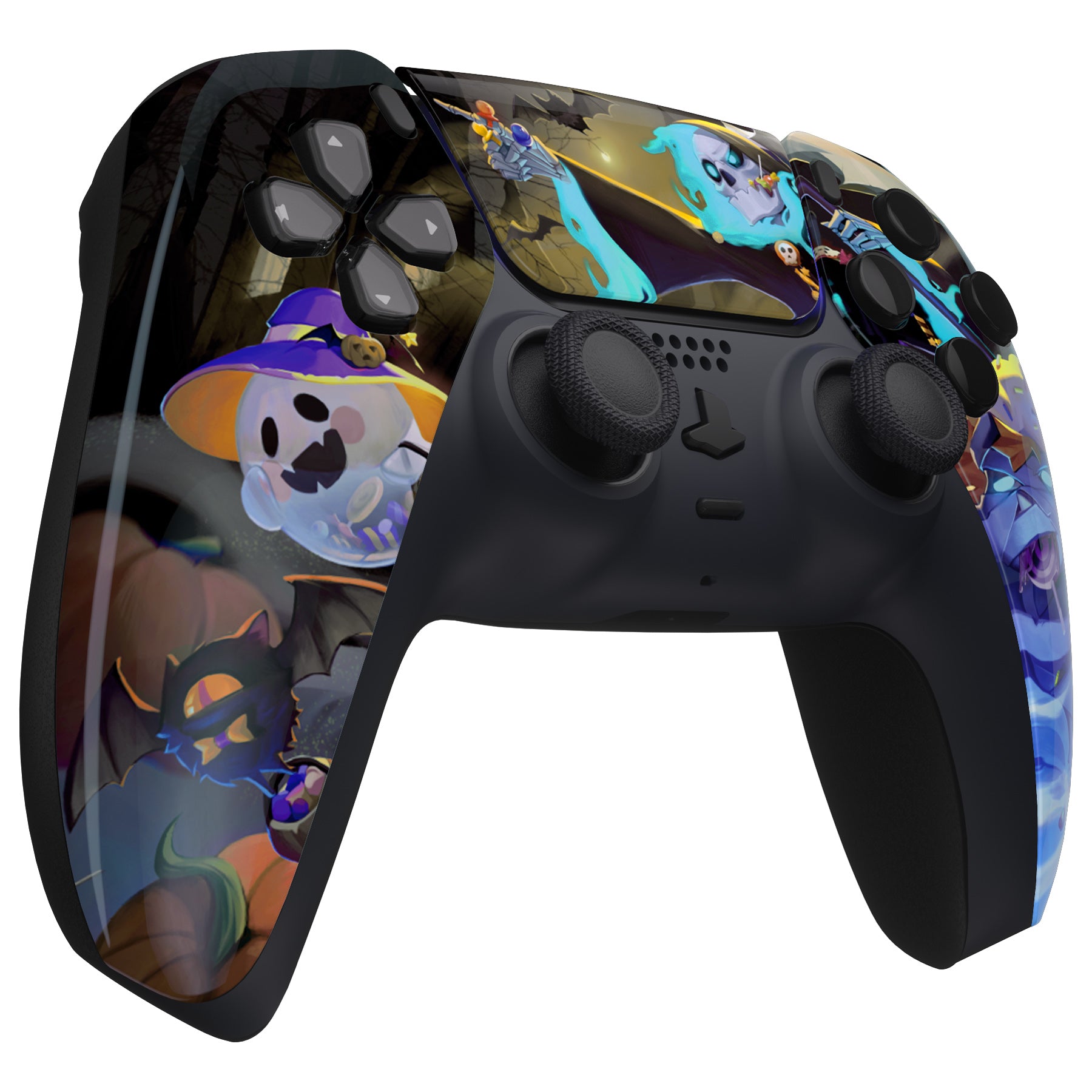 eXtremeRate Glow in Dark Halloween Candy Night PS5 Controller Touchpad Front Housing Shell - DIY Replacement Shell for BDM 010/020/030/040/050 Models - Custom Touch Pad Cover for Gaming & Cosplay Accessories (ZPFT1083G3)