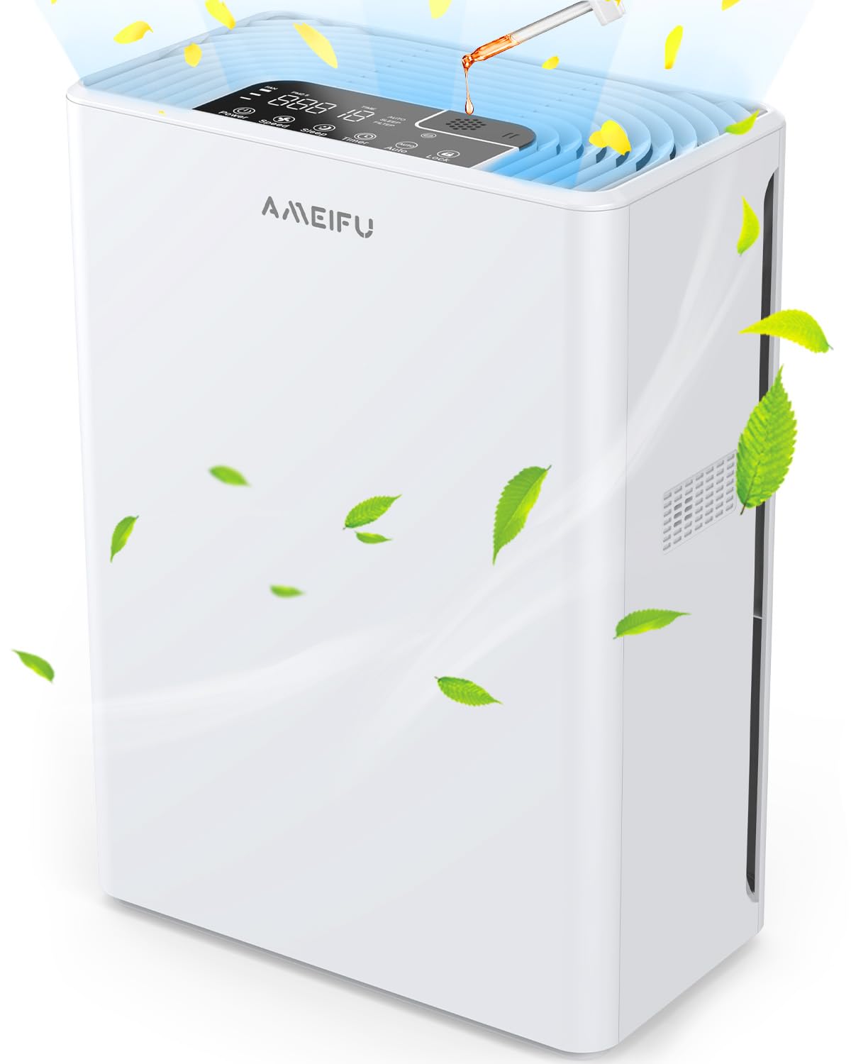 AMEIFU H13 True HEPA Air Purifier for Large Rooms up to 2300 sq.ft - Removes Pet Hair, Dander, Smoke, Pollen - 3 Fan Speeds & 5 Timer Settings - Perfect for Bedrooms, Living Rooms, and Offices with Allergies or Pets