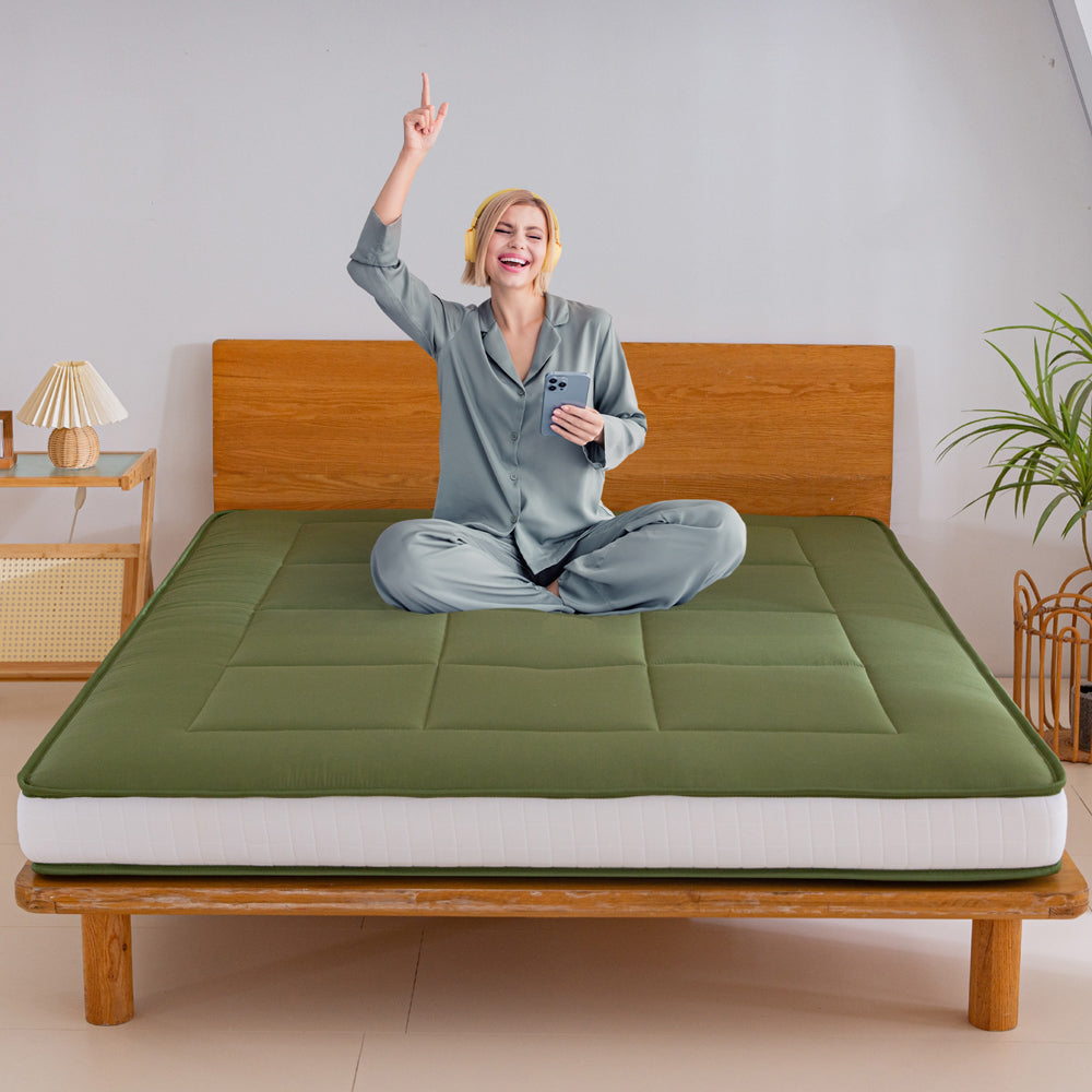 CloudCozy Elite 6-Inch Futon Mattress - Green Memory Foam Sofa Bed Mattress for Guest Room, Dorm, or Small Space | Comfortable & Supportive Foldable Couch Mattress