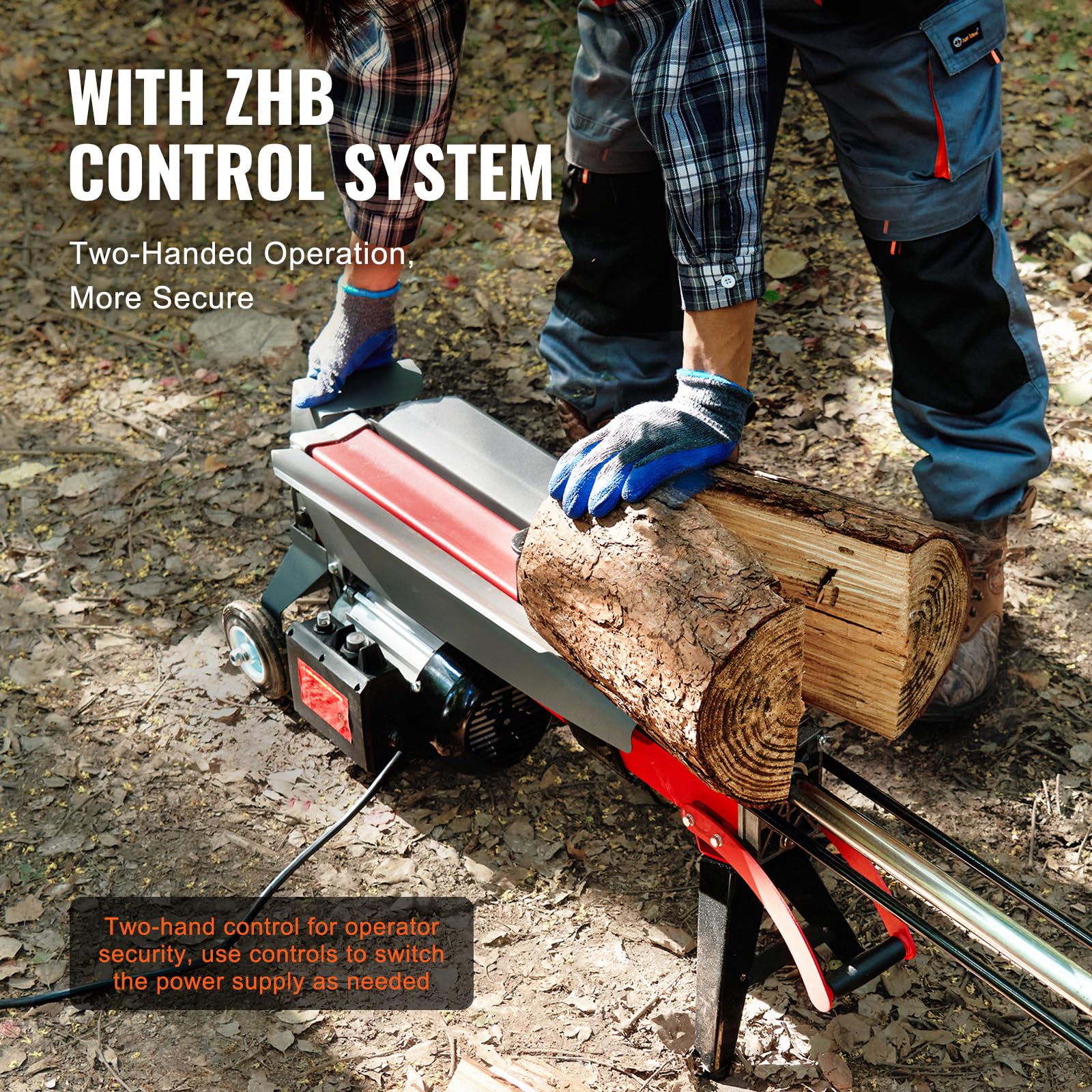 VEVOR 6.5 Ton Electric Log Splitter with 1.75HP Motor & 3400 RPM - 20.5