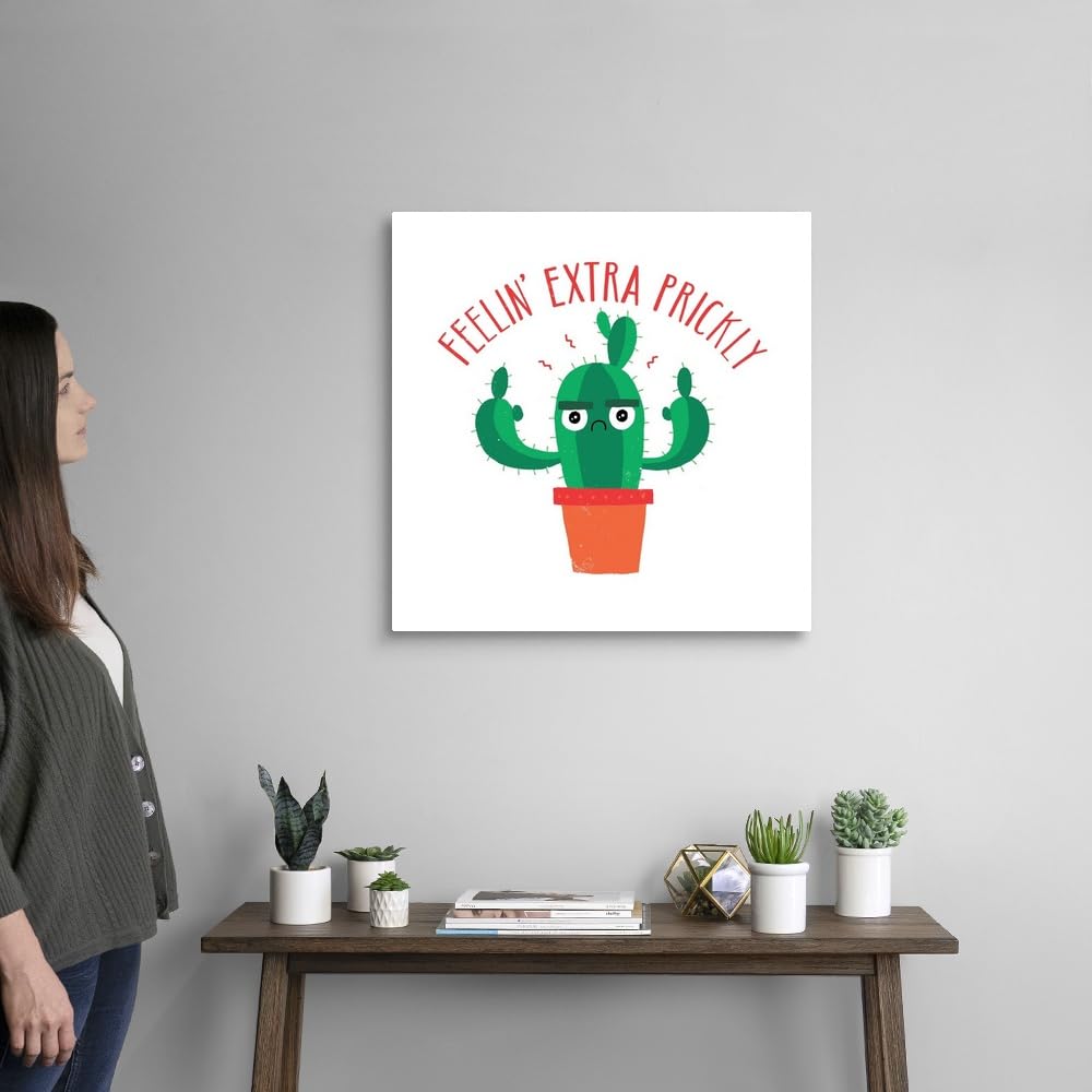 Extra Prickly Canvas Wall Art Print by Michael Buxton - 24x24 Inch Contemporary Home Decor Artwork - Perfect for Living Room, Bedroom & Office Wall Decor