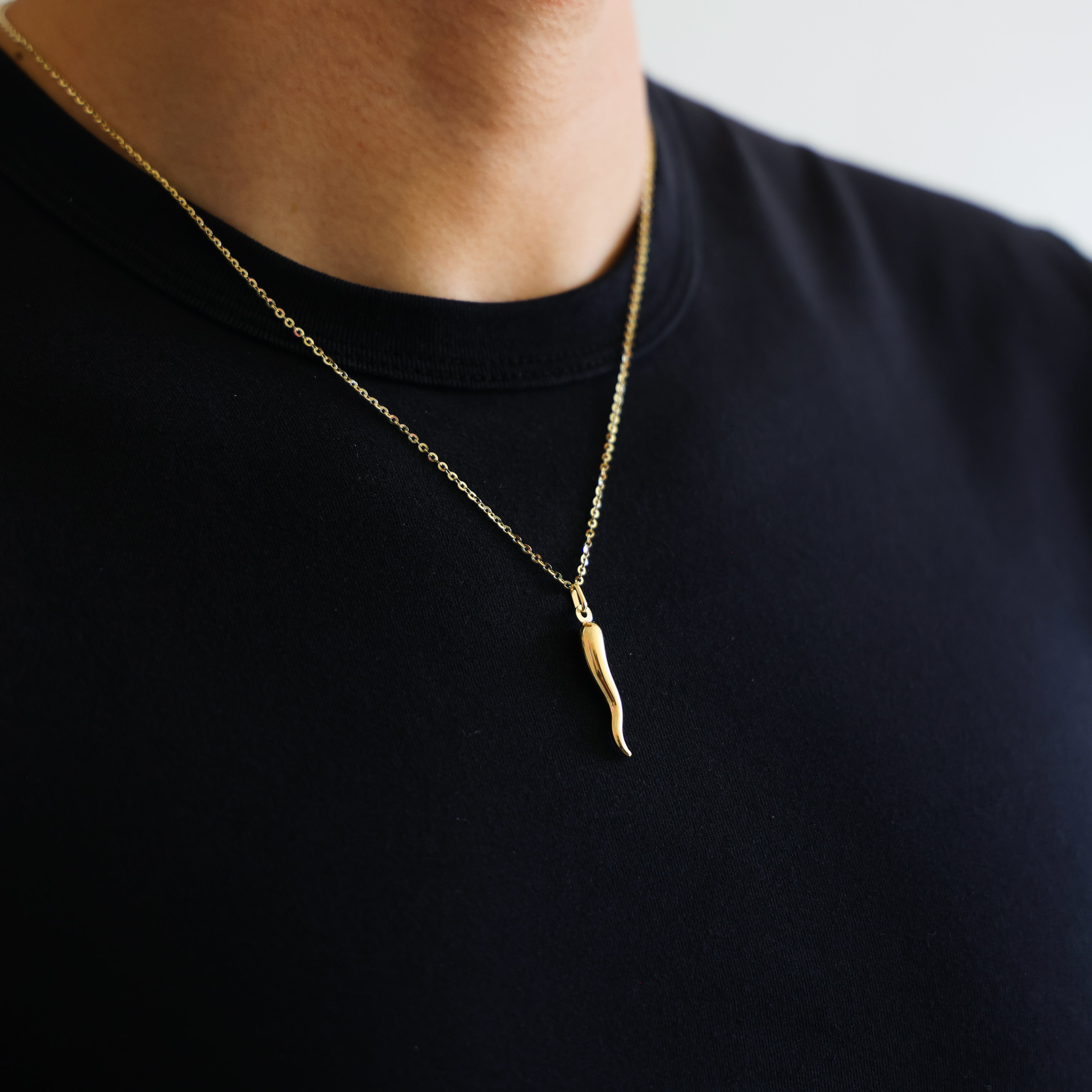 Authentic Gold Cornicello Italian Horn Pendant - Model 793 | Lucky Charm Necklace for Protection & Good Fortune | Perfect Gift for Birthday, Anniversary & Special Occasions