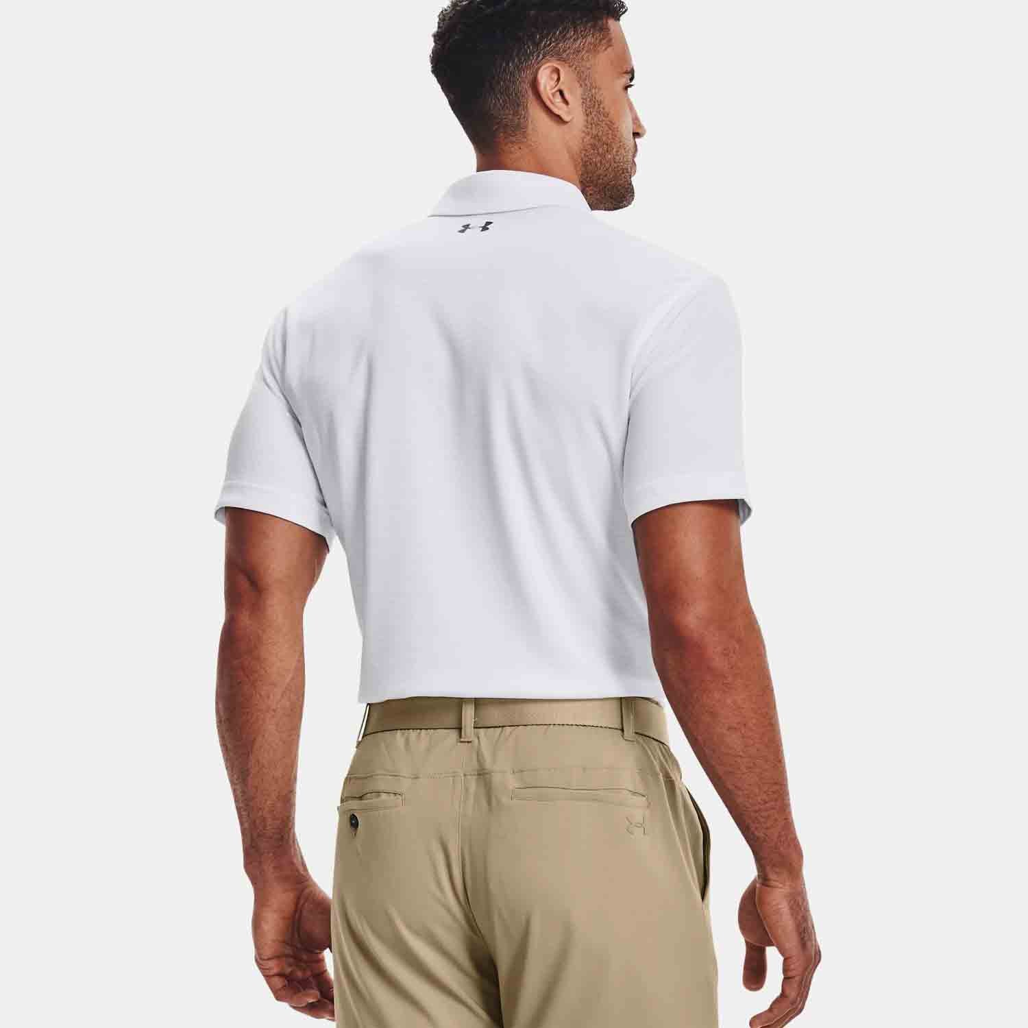 UA Tech Polo Shirt for Men - White Graphite - Moisture-Wicking & Breathable Performance Golf & Casual Wear