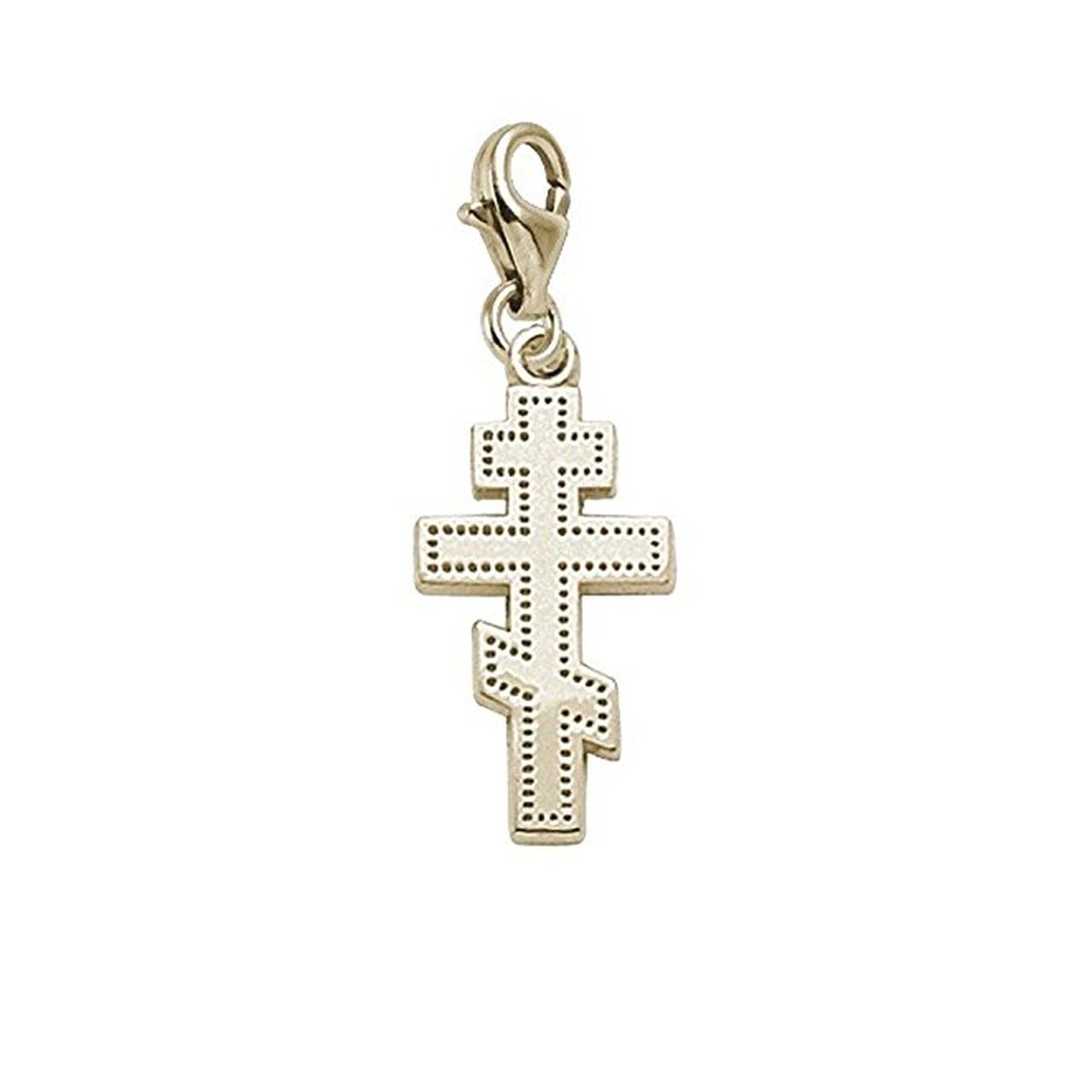 10k Yellow Gold Greek Cross Charm with Lobster Claw Clasp - Elegant Religious Jewelry for Bracelets & Necklaces - Perfect for Gifts, Daily Wear and Special Occasions