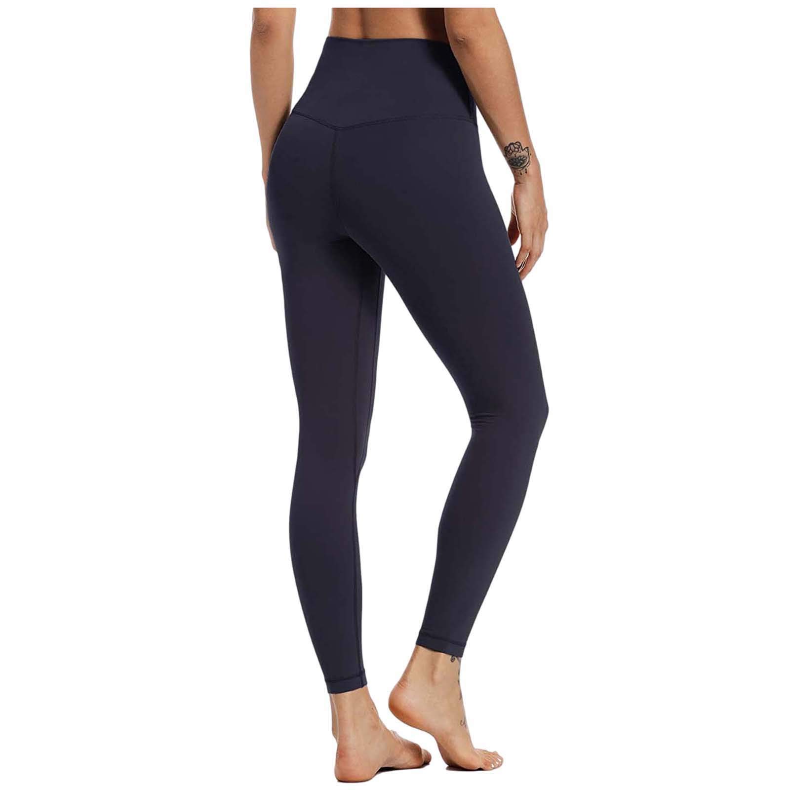 CSBYBD High Waist Yoga Pants for Women - Tummy Control Workout Leggings, Nude Hidden Solid Fitness Pants in Navy Blue (XXL) | Ideal for Yoga, Gym, Running & Everyday Wear