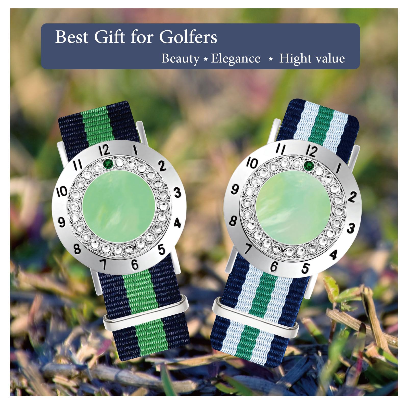 Premium Golf Ball Marker & Stroke Counter Bracelet Set - Crystal Pearl Marker for Women | Golf Accessories & Gifts | Perfect for Tracking Scores & Style on the Course