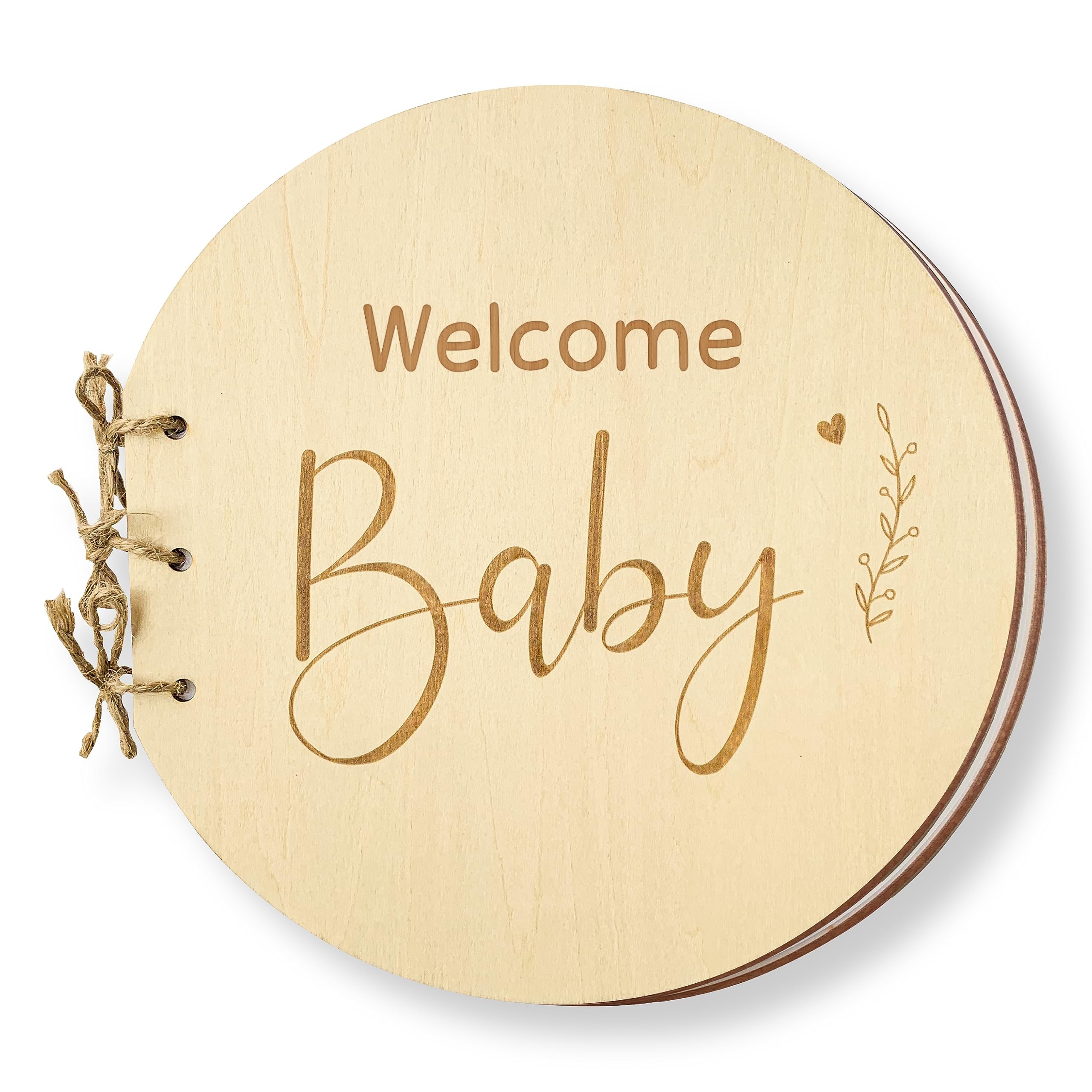 Wooden Baby Shower Guest Book Alternative - Gender Neutral Welcome Sign-in Keepsake Memory Book for Baby Showers | Perfect for Boy or Girl, Baby Shower Games & Lasting Memories