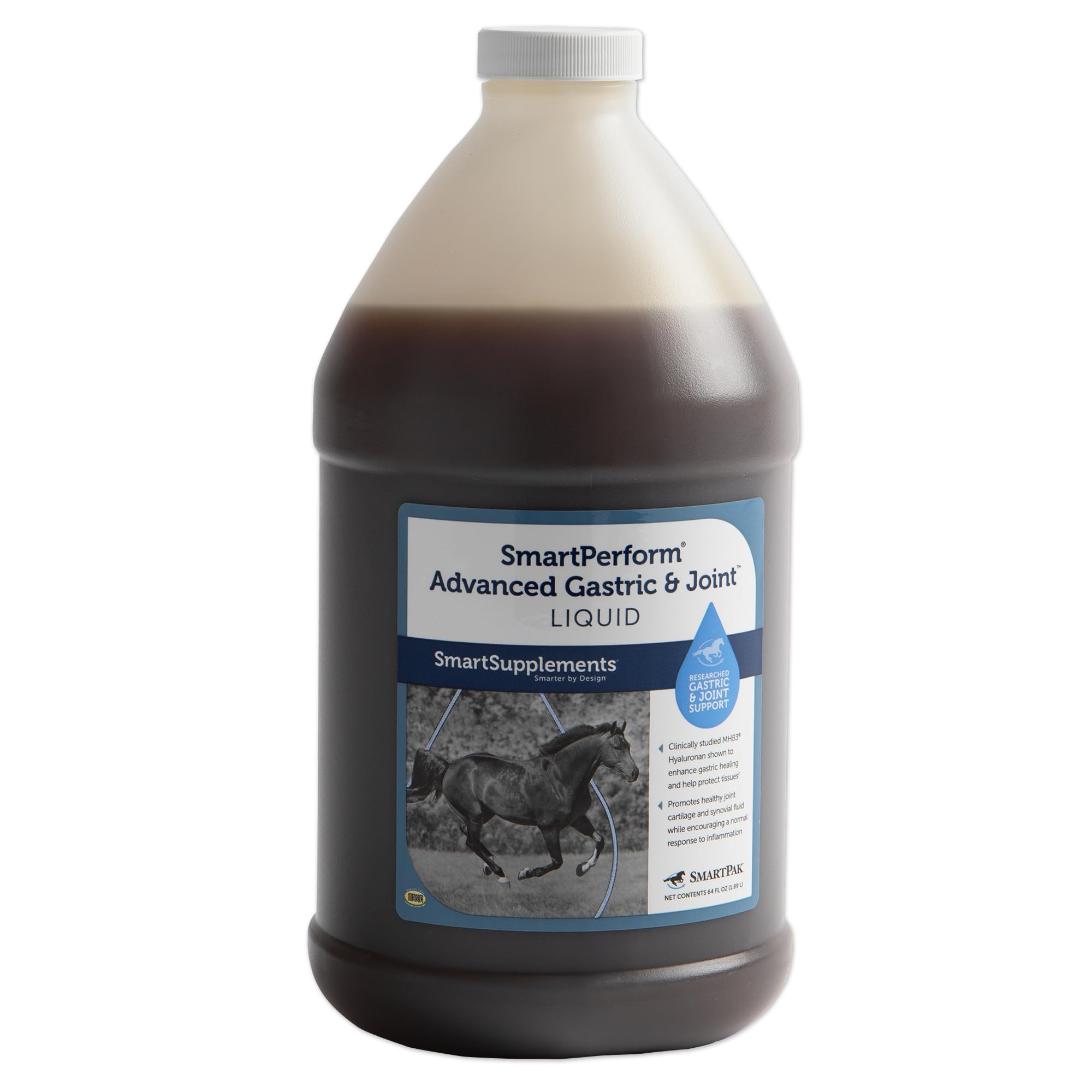 SmartPak SmartPerform Advanced Gastric & Joint Liquid Supplement for Horses - 64 oz Bottle | Fast-Absorbing Liquid Formula with Glucosamine & Hyaluronic Acid | Supports Joint Health & Digestive Comfort | Ideal for Performance Horses & Senior Equines