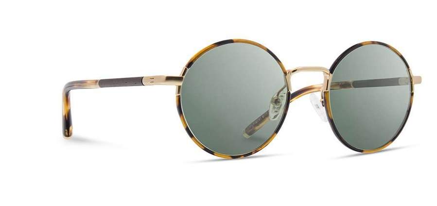 Shwood Hawthorne Acetate Sunglasses - Tortoise & Matte Gold Frame with G15 Lens - Stylish UV Protection for Outdoor Activities & Driving