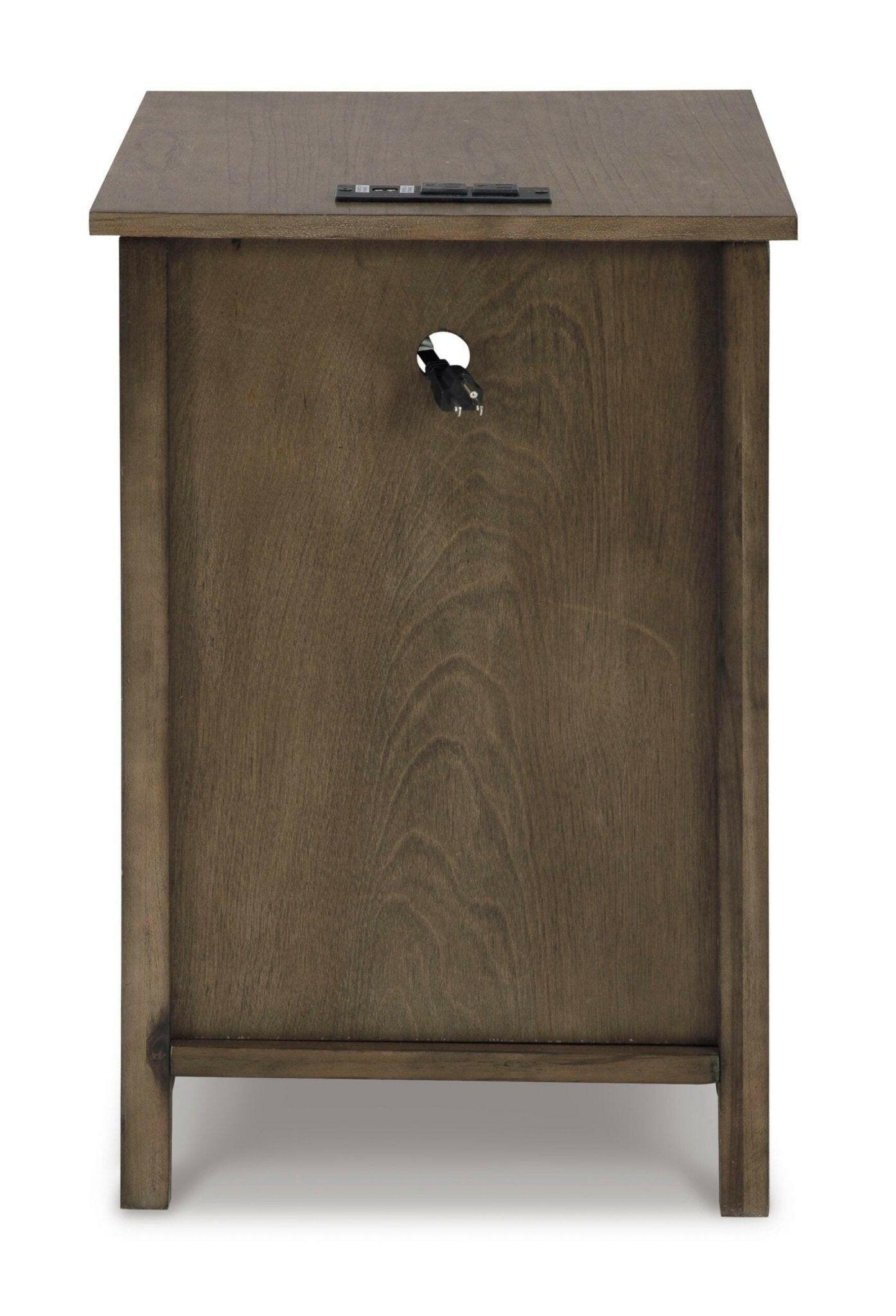 Treytown Gray Chairside End Table T300 217 - Modern Side Table for Living Room, Bedroom & Office - Small Accent Table with Storage Shelf