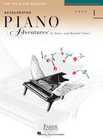 Faber Accelerated Piano Adventures For The Older Beginner Books Set (4 Books) - Lesson 1, Theory 1, Performance 1, Technique & Artistry 1 | Complete Piano Learning Kit for Adult Beginners | Perfect for Home Practice, Music Classes & Self-Study