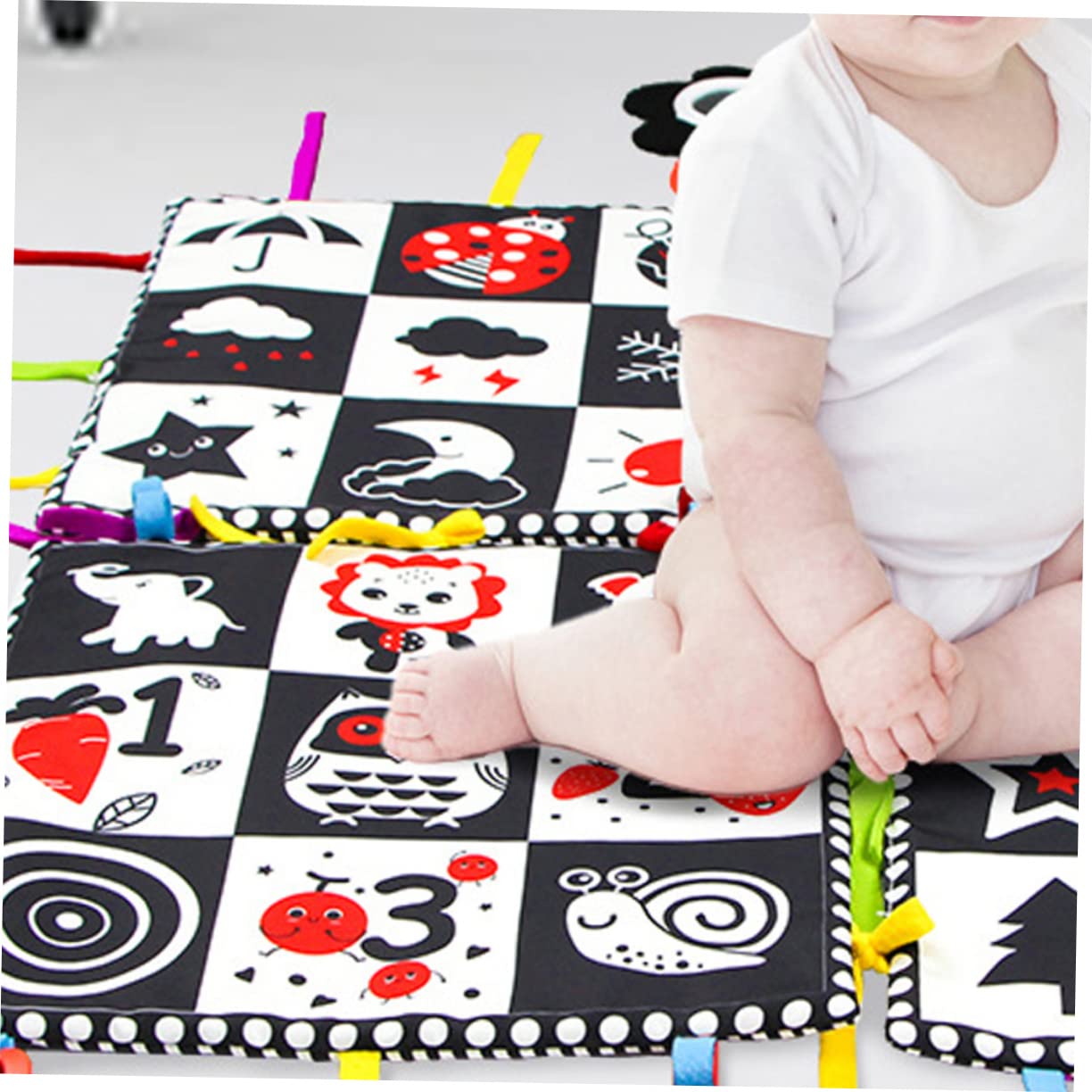 VICASKY 4-Piece Baby Play Mat Set - Non-Toxic Foam Floor Cushion for Infants & Toddlers - Soft Playmat for Crawling, Learning & Playtime - Nursery, Living Room & Daycare Safe