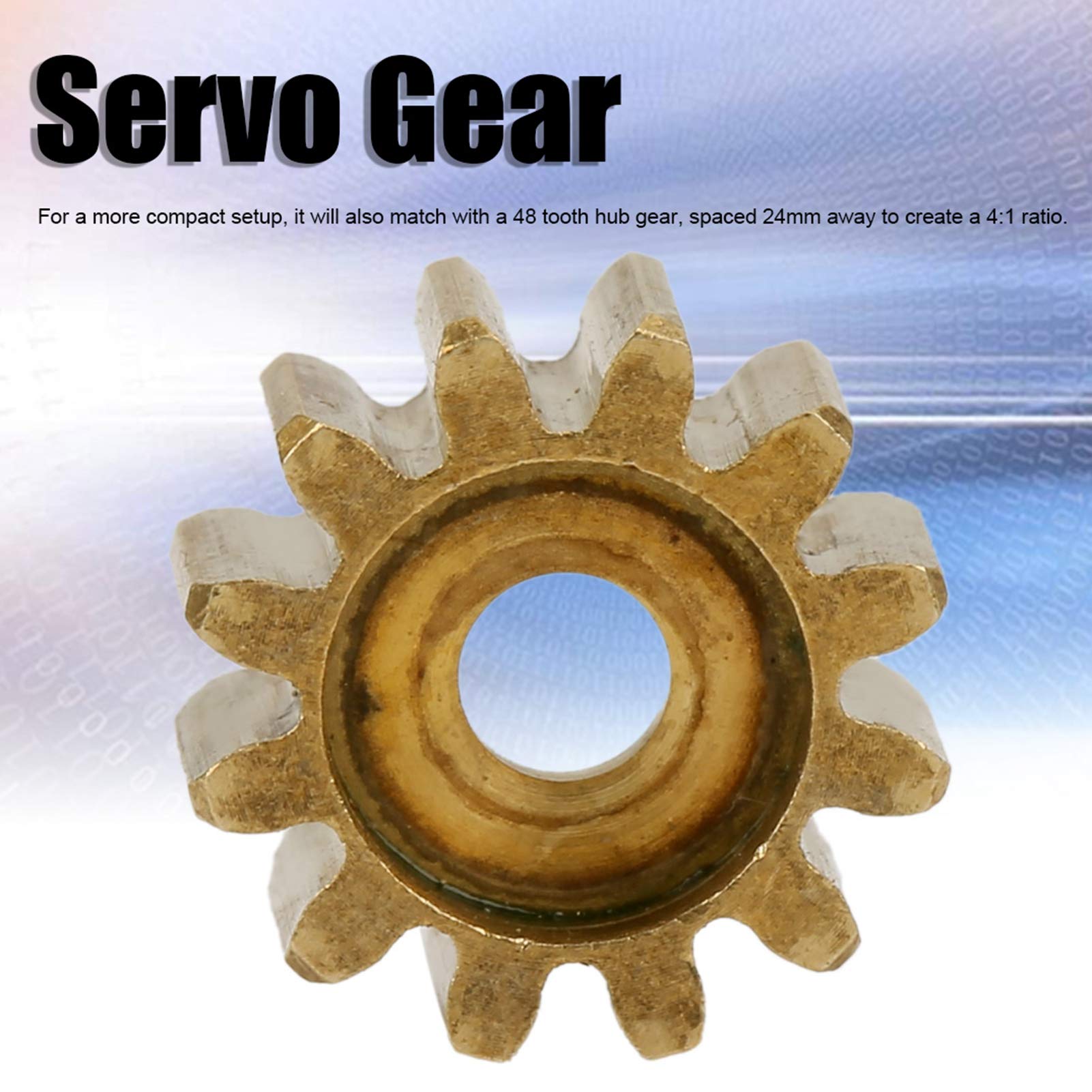 12T Brass Servo Gear 4305-0025-0012 | 25T Spline MOD 0.8 Replacement Gear for RC Cars, Robots & DIY Projects | Durable Servo Parts for Hobbyists & Repair