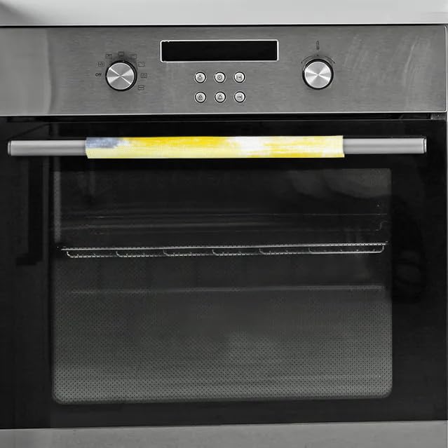 Yellow Modern Art Refrigerator Door Handle Covers (Set of 2) - Washable Kitchen Appliance Handle Protectors for Fridge, Microwave, Dishwasher & Oven - Food & Oil Stain Resistant - Perfect for Home, Kitchen & Office Decor