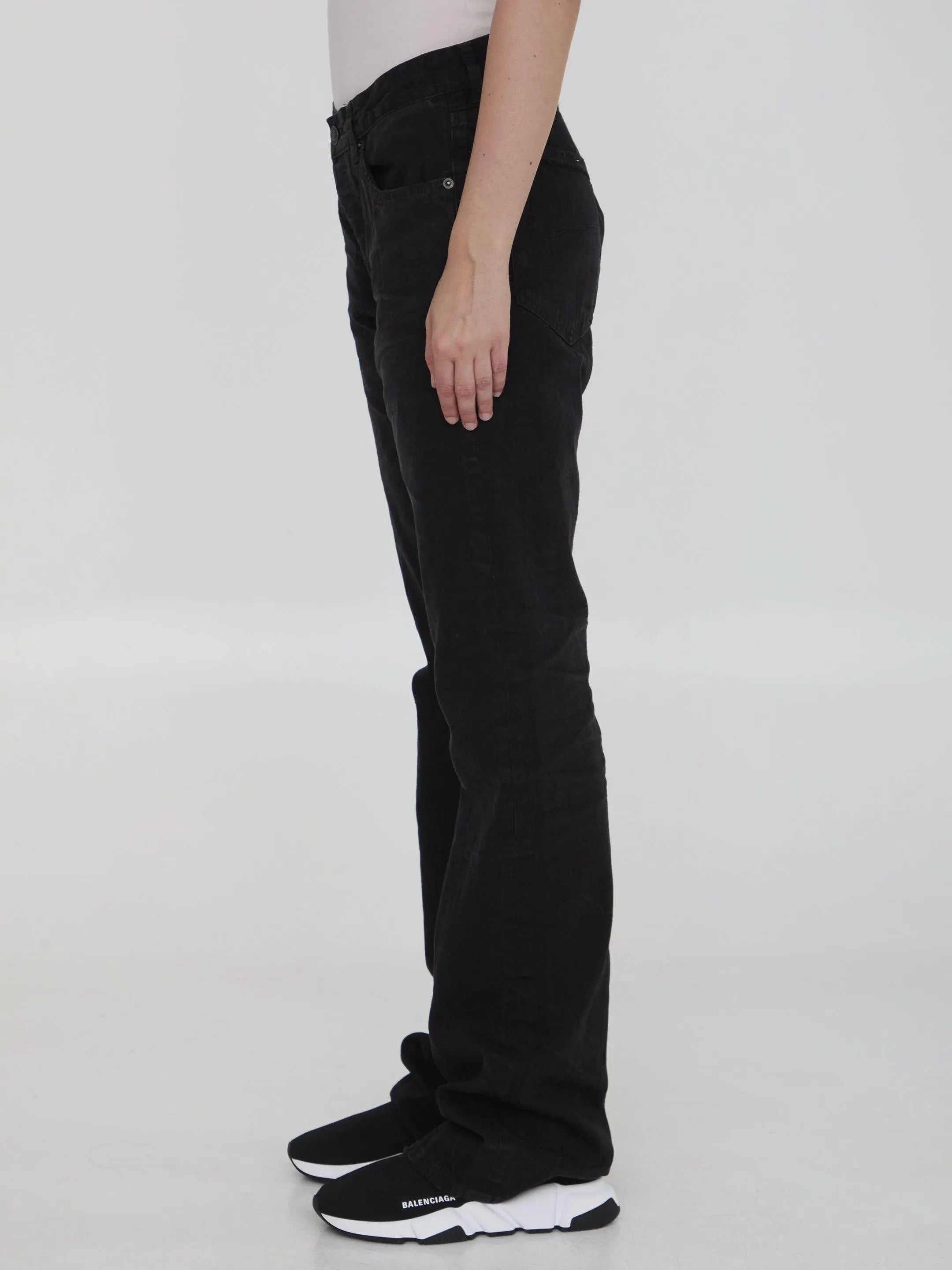 Balenciaga Low Waist Straight Leg Jeans for Women | High-Quality Denim Pants | Perfect for Casual Wear, Street Style & Night Out