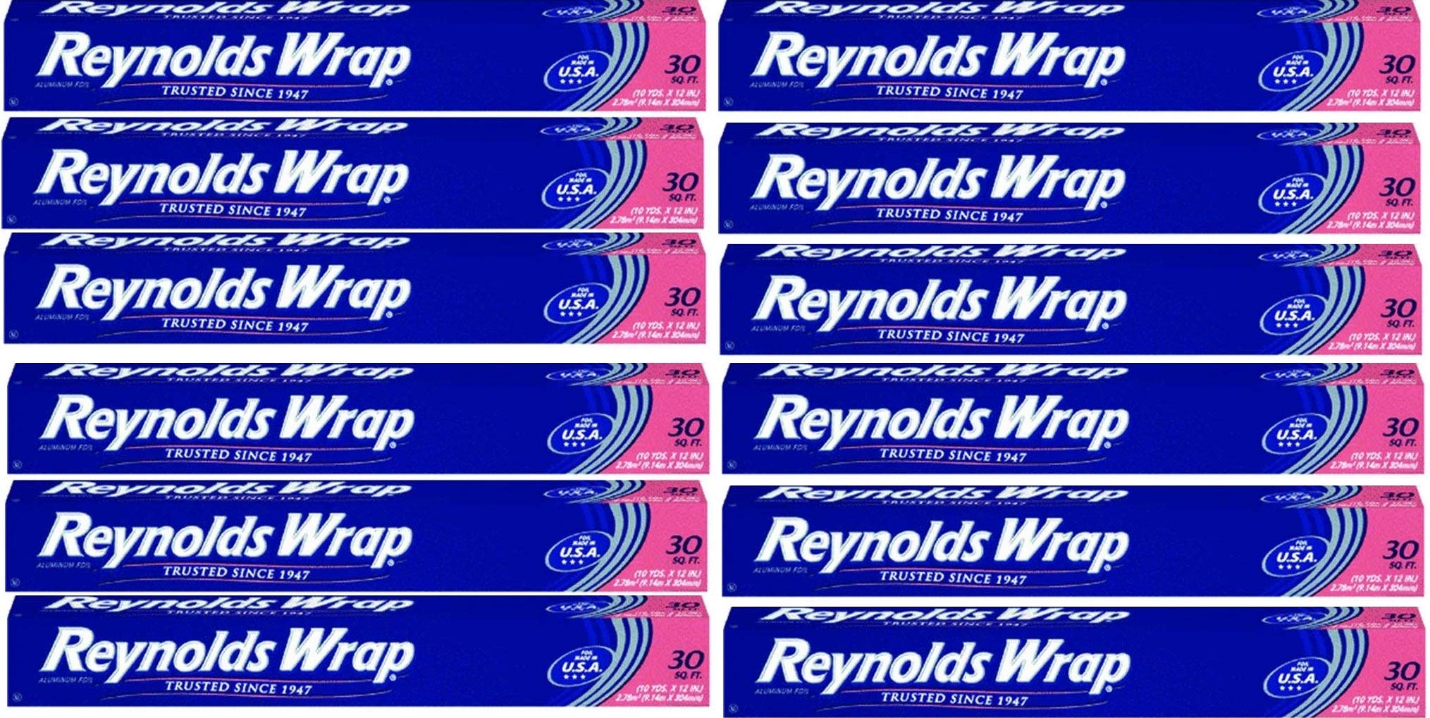 Reynolds Wrap Aluminum Foil - Heavy Duty, 12 Pack (200 Sq Ft) - Perfect for Grilling, Baking, Food Storage & Meal Prep
