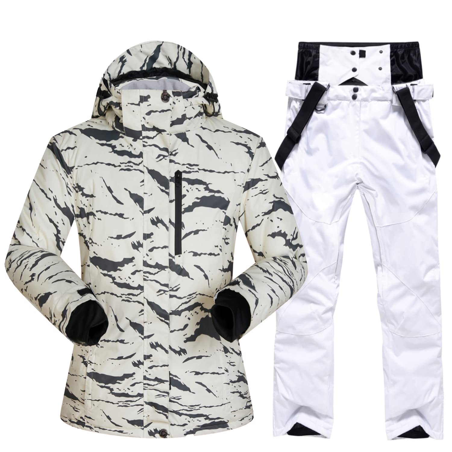 Men's Waterproof Windproof Ski Jacket & Pants Set - Winter Snowboarding Suit with Hood for Skiing & Snow Sports | Warm Snow Coat for Outdoor Winter Activities