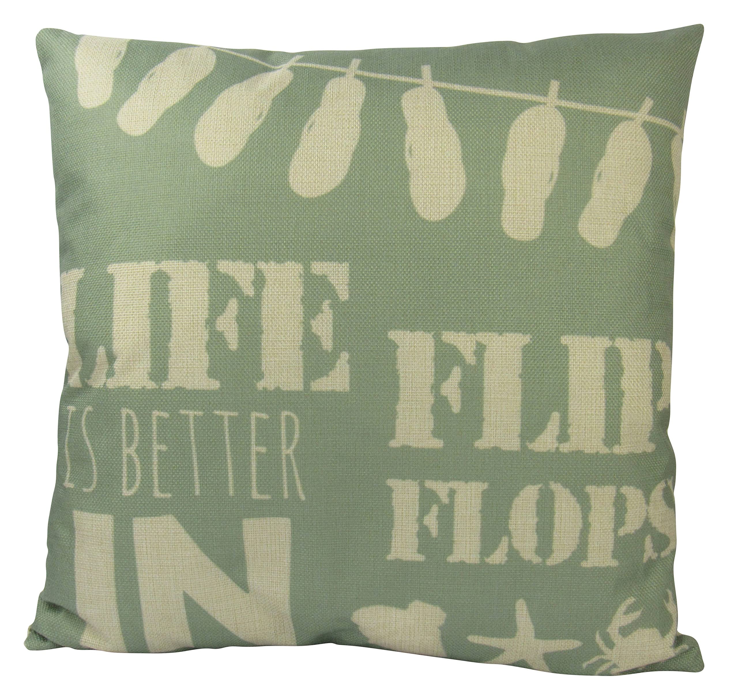 Life is Better in Flip Flops - Soft Throw Pillow Cover for Beach House Decor | Coastal Themed Home Accent | Perfect Gift for Women | Use for Sofa, Bed, or Outdoor Patio