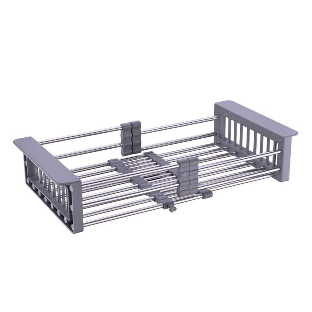 Stainless Steel Over The Sink Dish Drying Rack with Adjustable Arms - Space Saving Kitchen Sink Organizer for Dishes, Fruits & Vegetables | Perfect for Small Kitchens & Countertop Storage