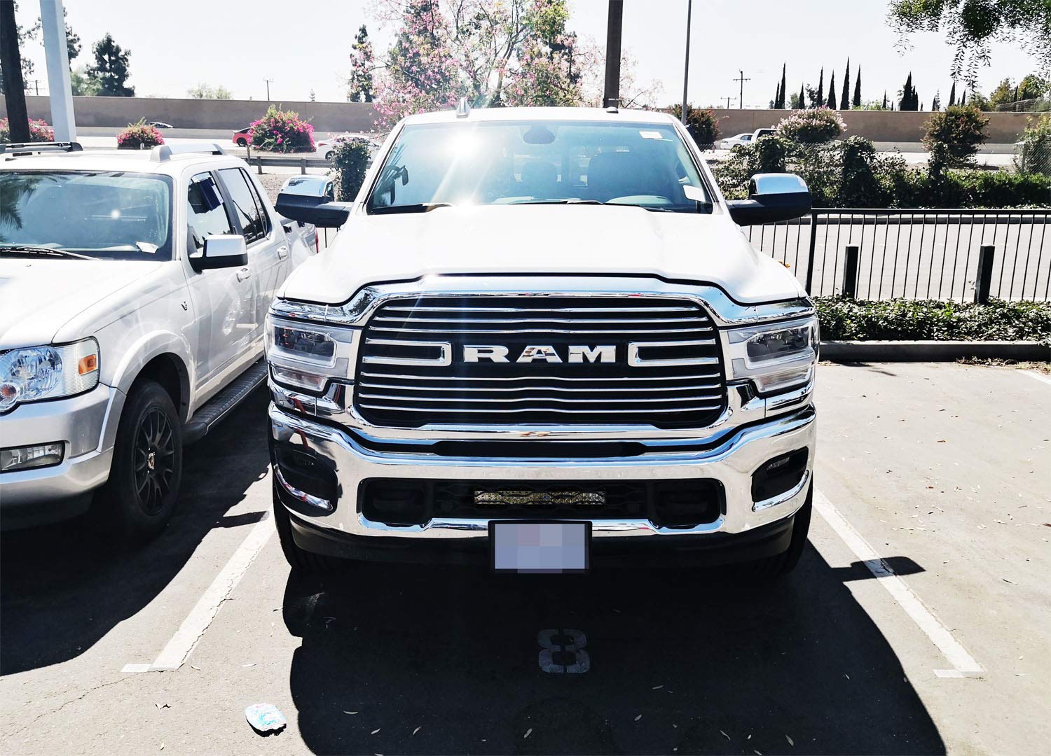 iJDMTOY 20-Inch 120W High Power LED Light Bar for 2020-2024 Dodge RAM 2500/3500 - Lower Grille Mount with Brackets & On/Off Switch - Perfect for Off-Roading, Night Driving & Truck Customization