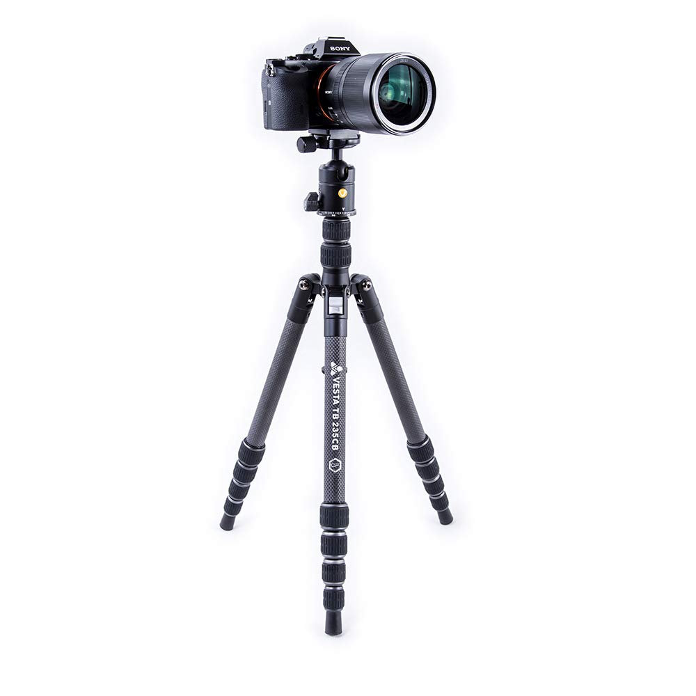 Vanguard Vesta TB235CB Lightweight Carbon Fiber Travel Tripod with Ball Head - Compact & Portable for Outdoor Photography, Hiking, and Travel Adventures