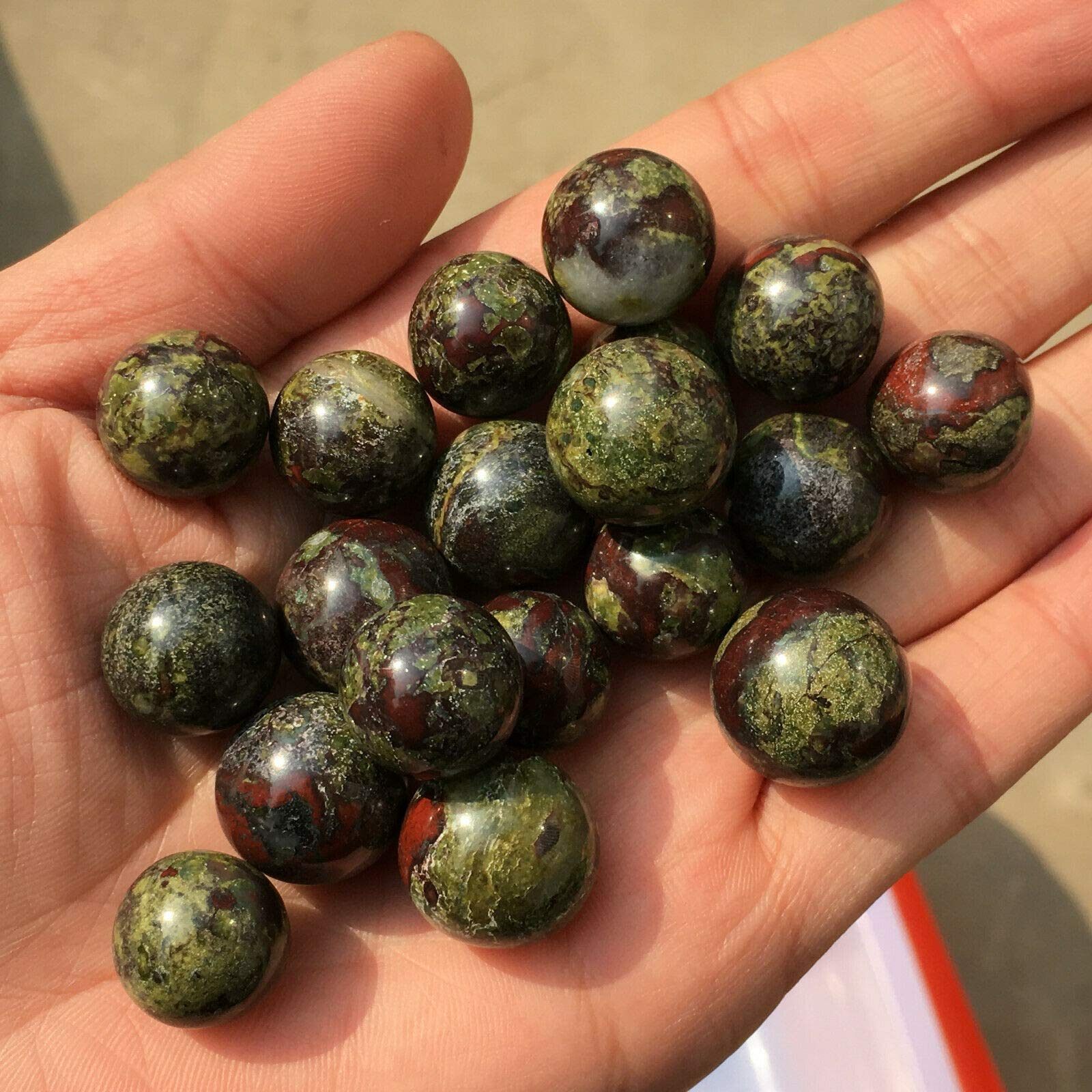 2.2lb Natural Dragon Blood Stone Sphere - Quartz Crystal Ball for Reiki Healing, Meditation, and Energy Work - Perfect for Home Decor, Spiritual Gifts, and Feng Shui