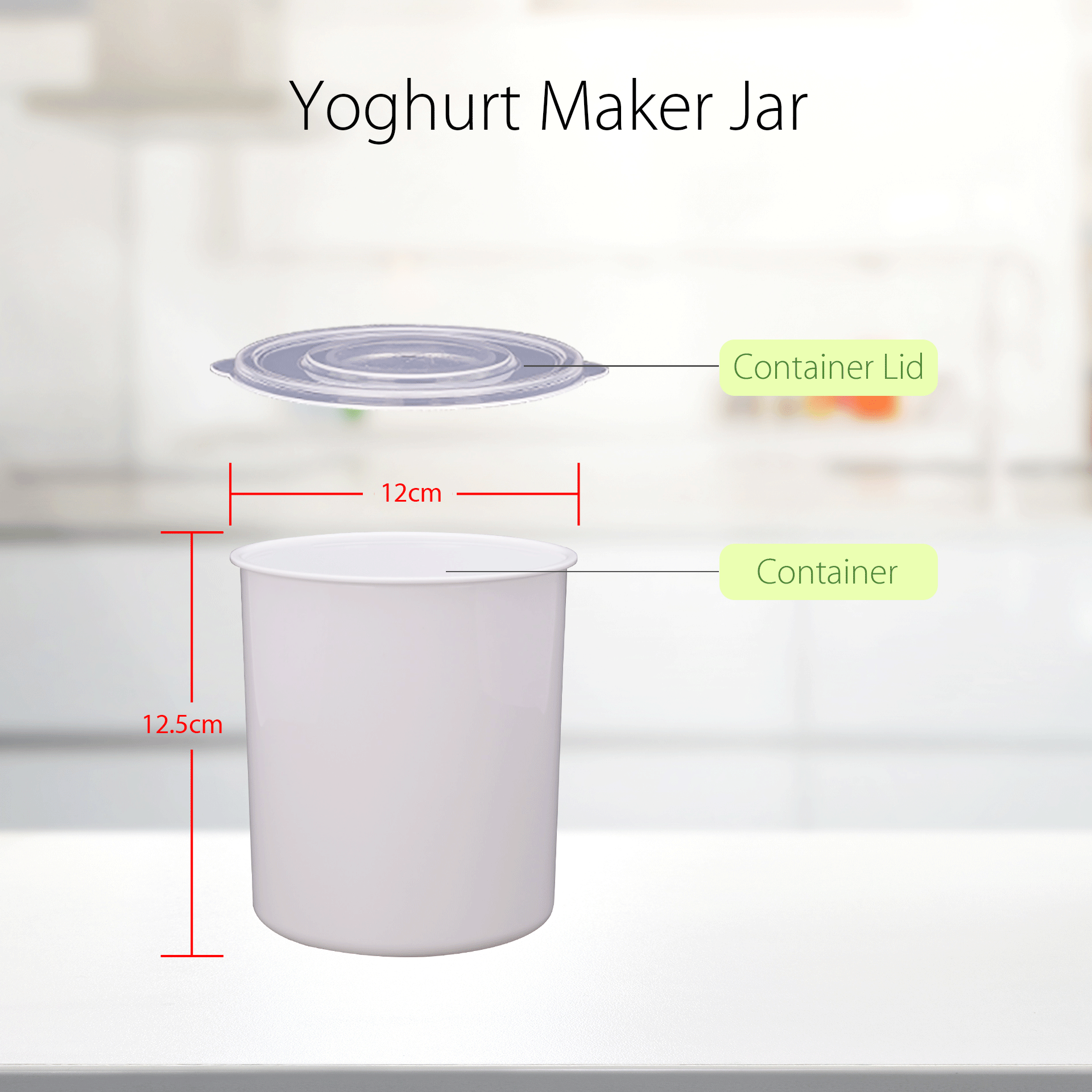 Premium 1L Glass Yogurt Maker Jar - Homemade Yogurt Container with Lid, BPA-Free Lunch Storage Tub for Meal Prep, Snacks & On-the-Go | Perfect for Kitchen, Office & Travel