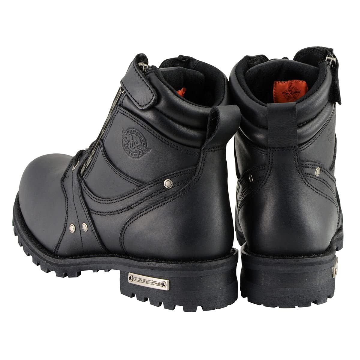 Milwaukee Men's Wide Work Boots with Zipper & Lace-Up Closure - Durable Steel Toe Construction for Construction, Landscaping & Outdoor Work
