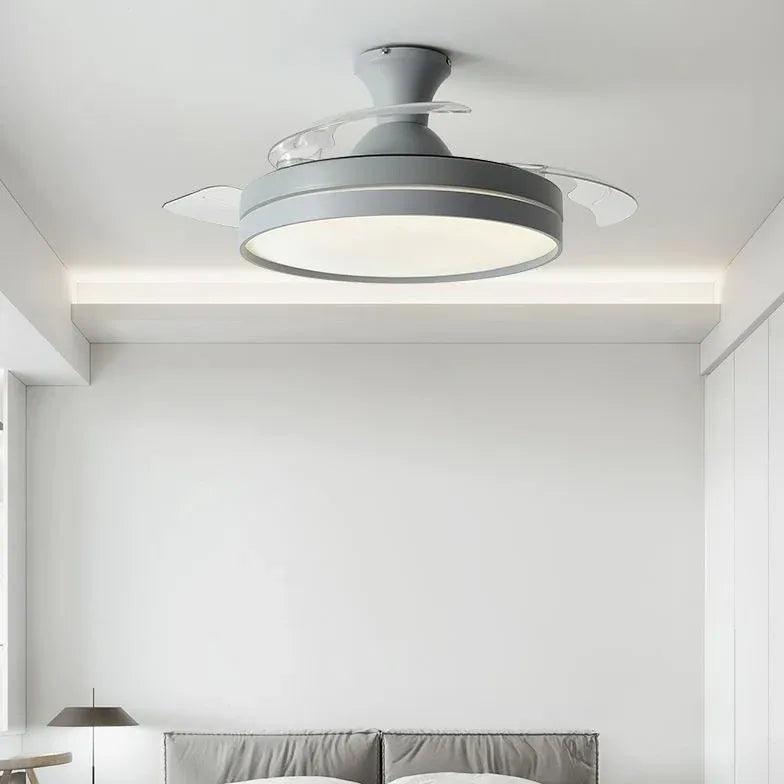 White Table Dining Room Ceiling Fan with Light - Modern Stylish LED Lighting for Home Kitchen & Patio - Perfect for Indoor and Outdoor Dining Areas