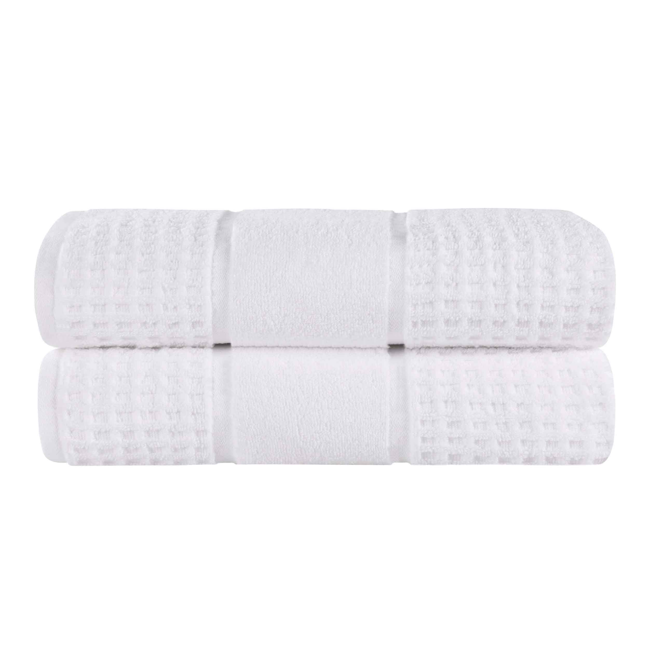 Premium Zero Twist Cotton Waffle Honeycomb Bath Towel Set of 2 - Ultra Soft & Highly Absorbent - Perfect for Spa, Bathroom & Luxury Home Use