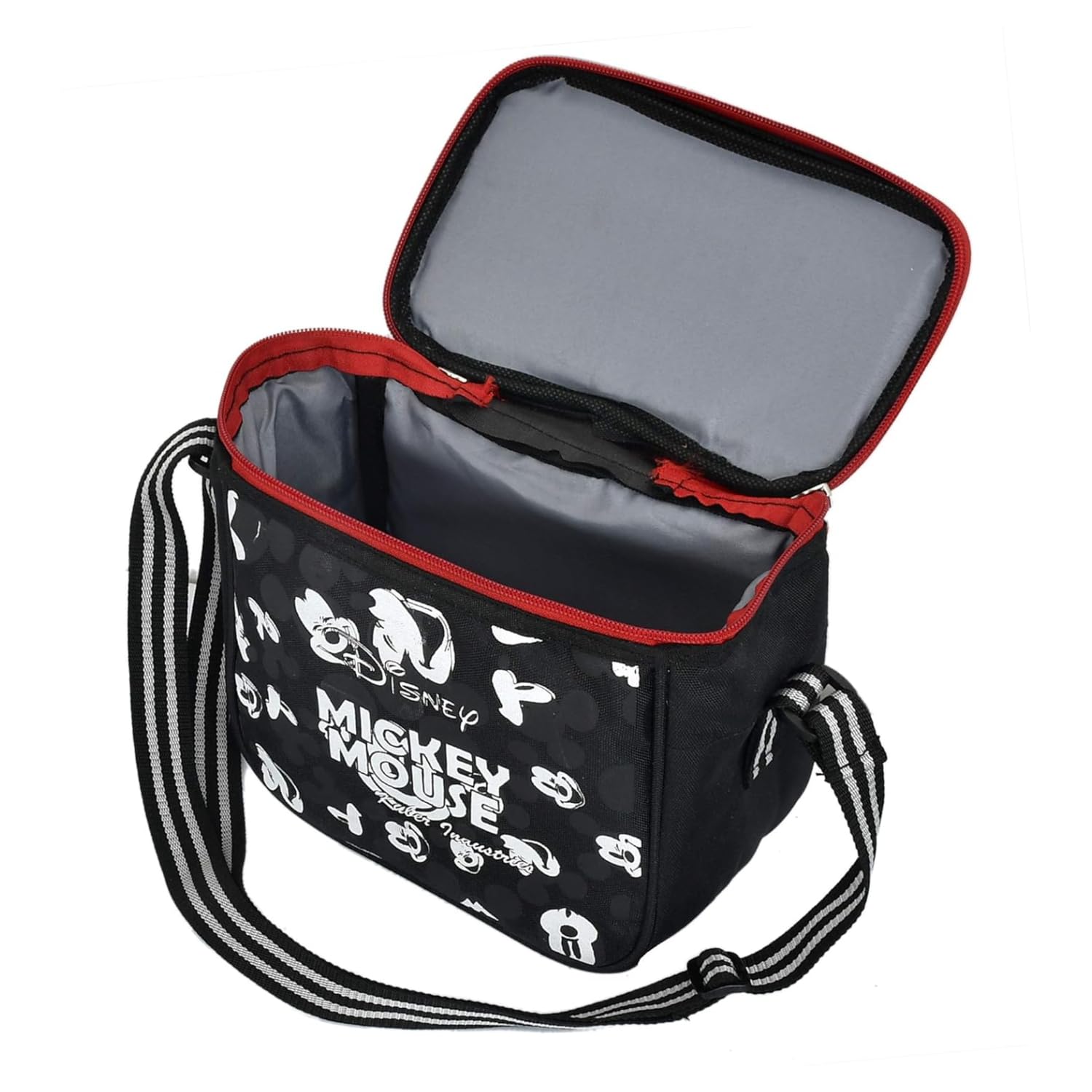 Disney Mickey Mouse Insulated Lunch Box for Adults - Reusable & Leak-Proof Office Lunch Bag with Front Pocket - Perfect for Work, College & Picnics - Black