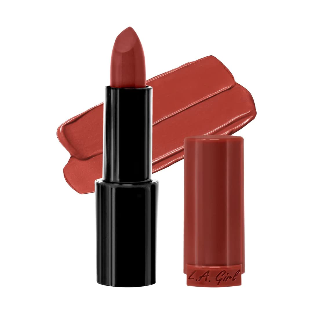 L.A. Girl Pretty & Plump Lipstick - Pout Please | 10 Creamy Lipstick Shades for Full, Moisturized Lips | Vitamin E & Shea Butter Formula with Minty Tingle | 3.2g | Perfect for Everyday Wear, Date Night & Makeup Looks