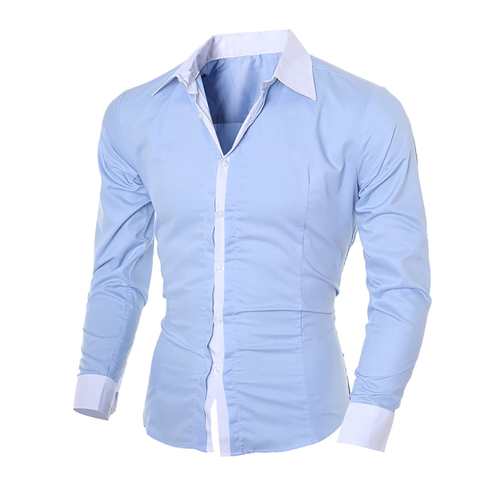 Men's Slim Fit Casual Button Down Dress Shirts - Long Sleeve Comfort Business Shirt for Work, Wedding & Party - Solid Color Formal Office Wear for Professional & Special Occasions