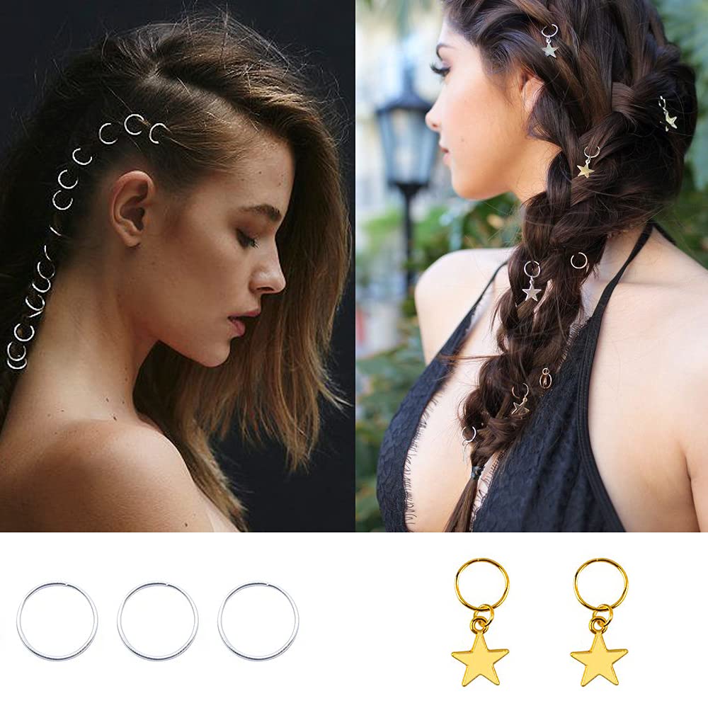 180Pcs Metal Hair Cuffs & Dreadlock Beads - Hair Accessories for Braids, Locs & Twists - Decorative Hair Rings & Jewelry Clips for Women & Men - Perfect for Festivals, Cosplay & Boho Styles