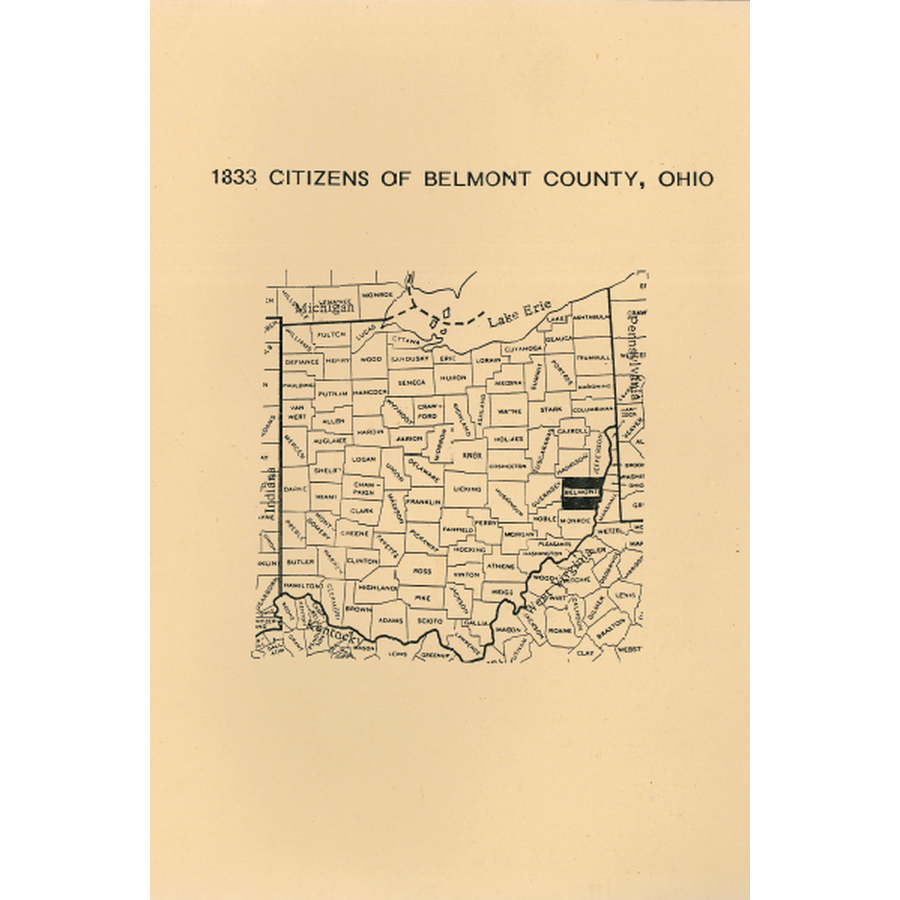 1833 Citizens of Belmont County Ohio - Historical Genealogy Records & Ancestry Research for Family History Enthusiasts | Perfect for Genealogists, Historians & Family Tree Projects