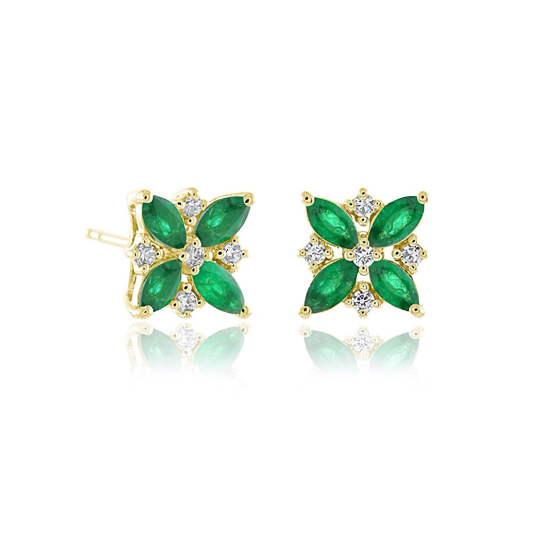Exquisite Celeste Emerald & Diamond Earrings for Women - Elegant Jewelry Gift for Weddings, Parties & Special Occasions