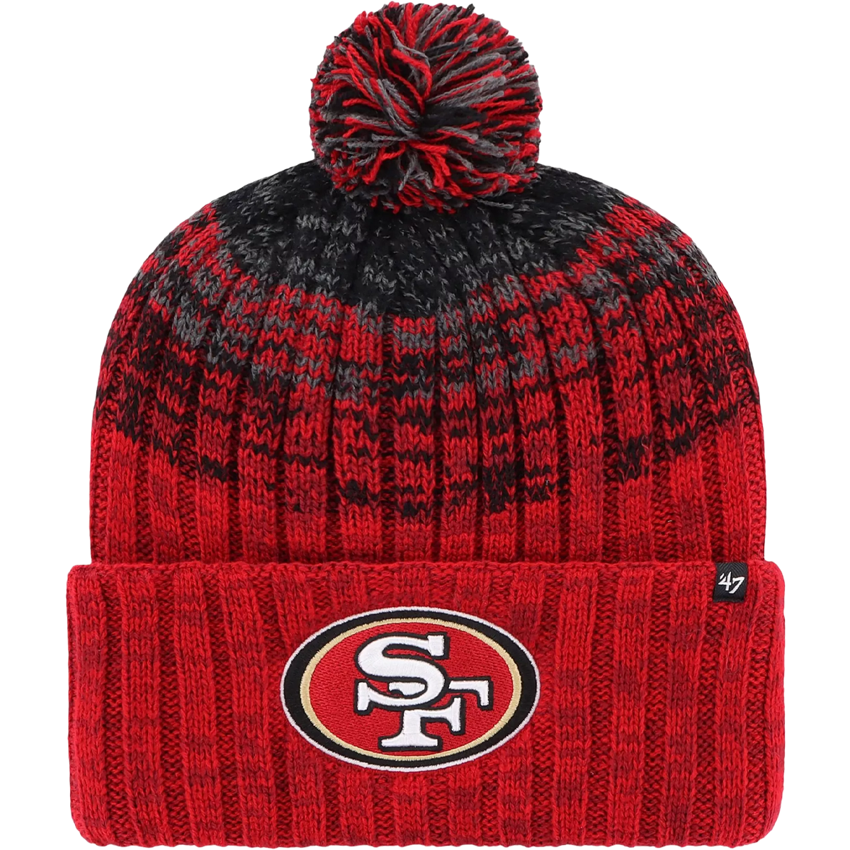 San Francisco 49ers Cascade 47 Cuff Knit Beanie - NFL Team Logo Winter Hat for Men & Women - Perfect for Football Games, Cold Weather & Casual Outfits