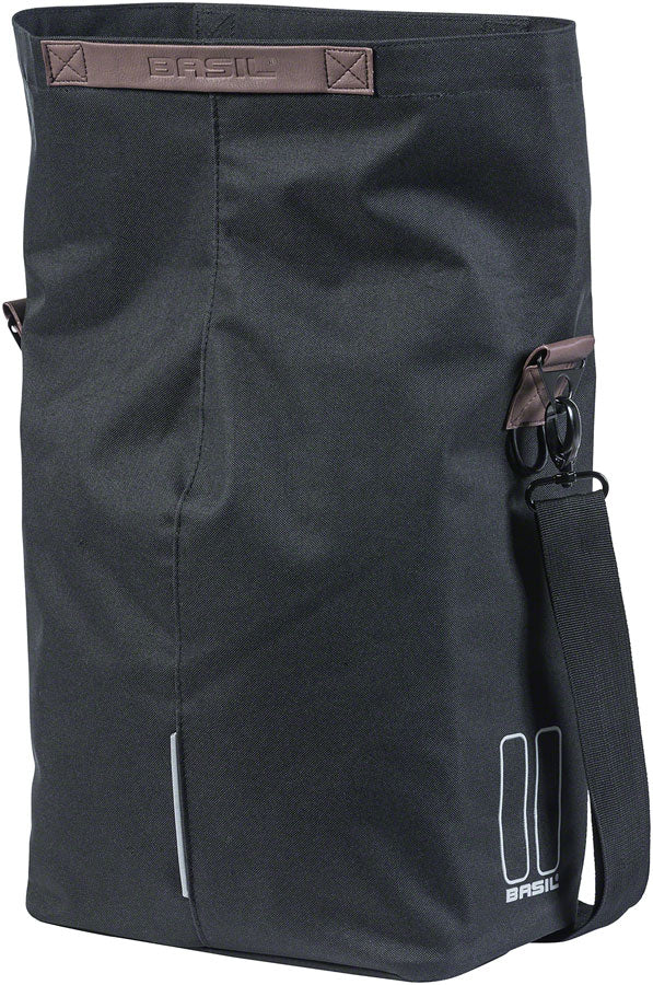 Basil City Shopper Pannier - 14L-16L Waterproof Bike Bag, Black Cycling Backpack for Commuting & Groceries - Perfect for Urban Cycling, Shopping & Daily Errands