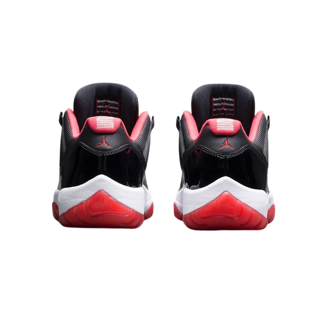 Air Jordan 11 Low BRED Sneakers - Black, True Red & White Colorway - Men's Basketball Shoes for Court & Casual Wear
