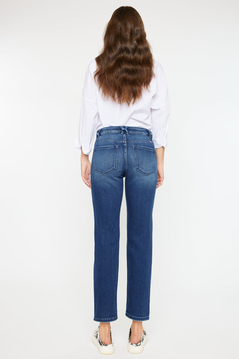 Dolores Mid Rise Slim Straight Leg Jeans for Women - Comfortable & Stylish Denim Pants for Casual Wear, Office, and Everyday Outfits