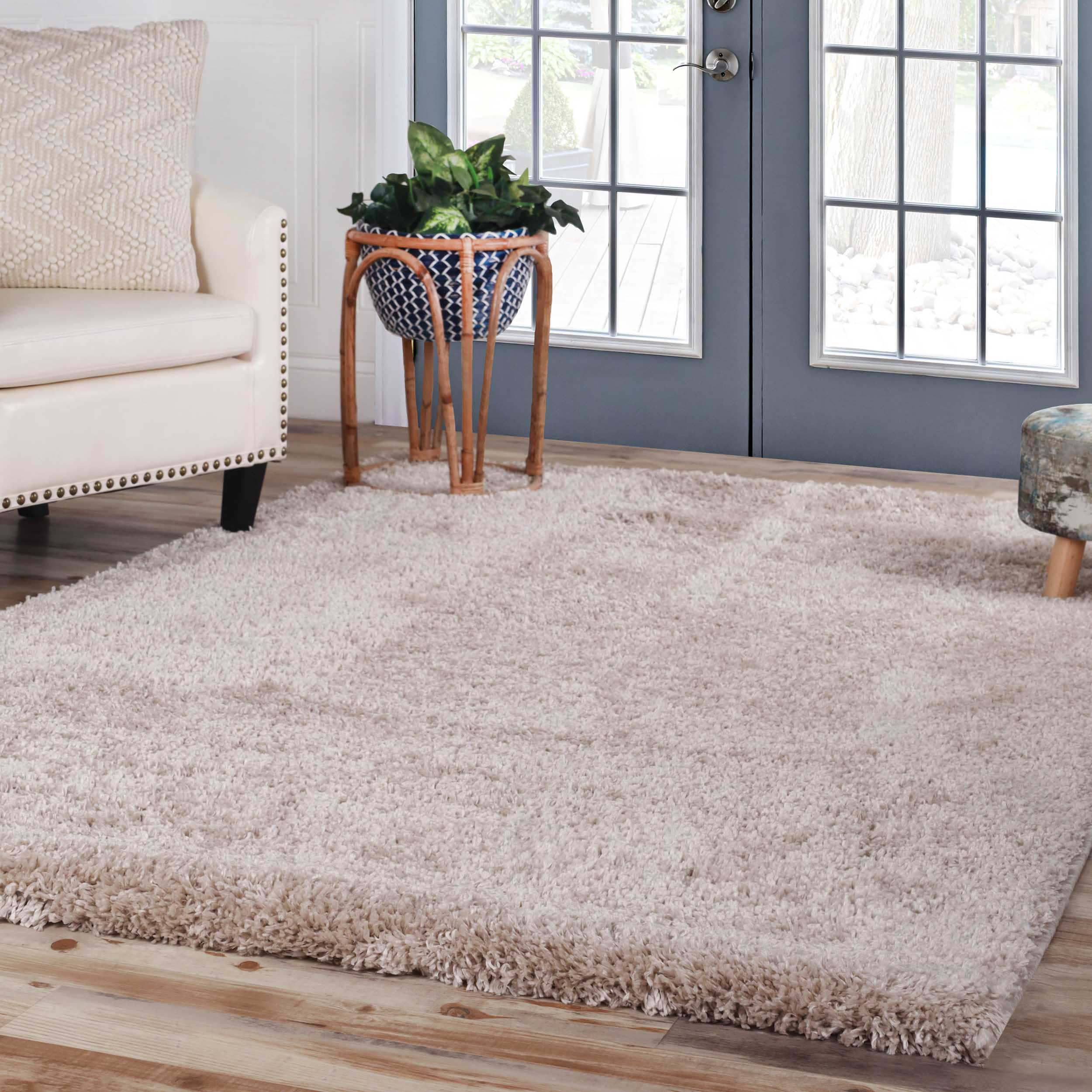 Berlin Solid Indoor Plush Shag Runner Rug - Soft Area Rug for Living Room, Bedroom, Nursery - Non-Slip Comfortable Floor Mat for Home Decor