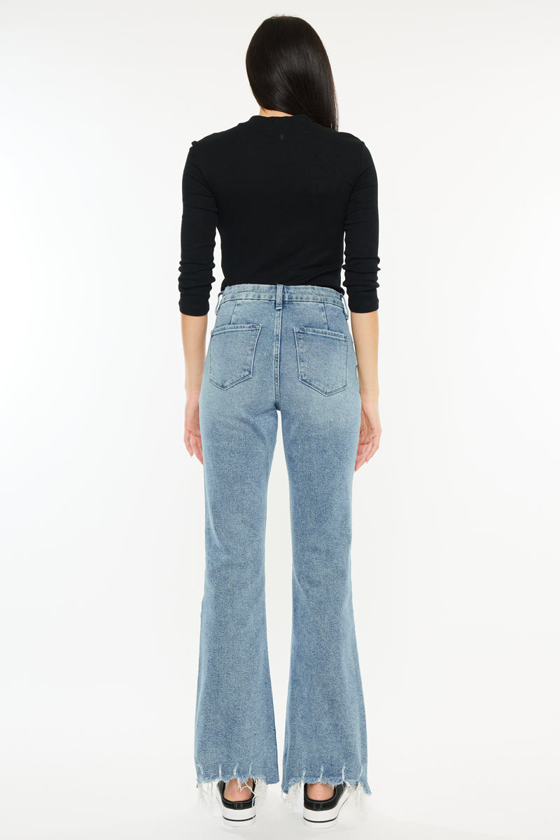 Hawthorne High Rise Flare Jeans for Petite Women - Comfortable Stretch Denim Pants for Casual & Office Wear