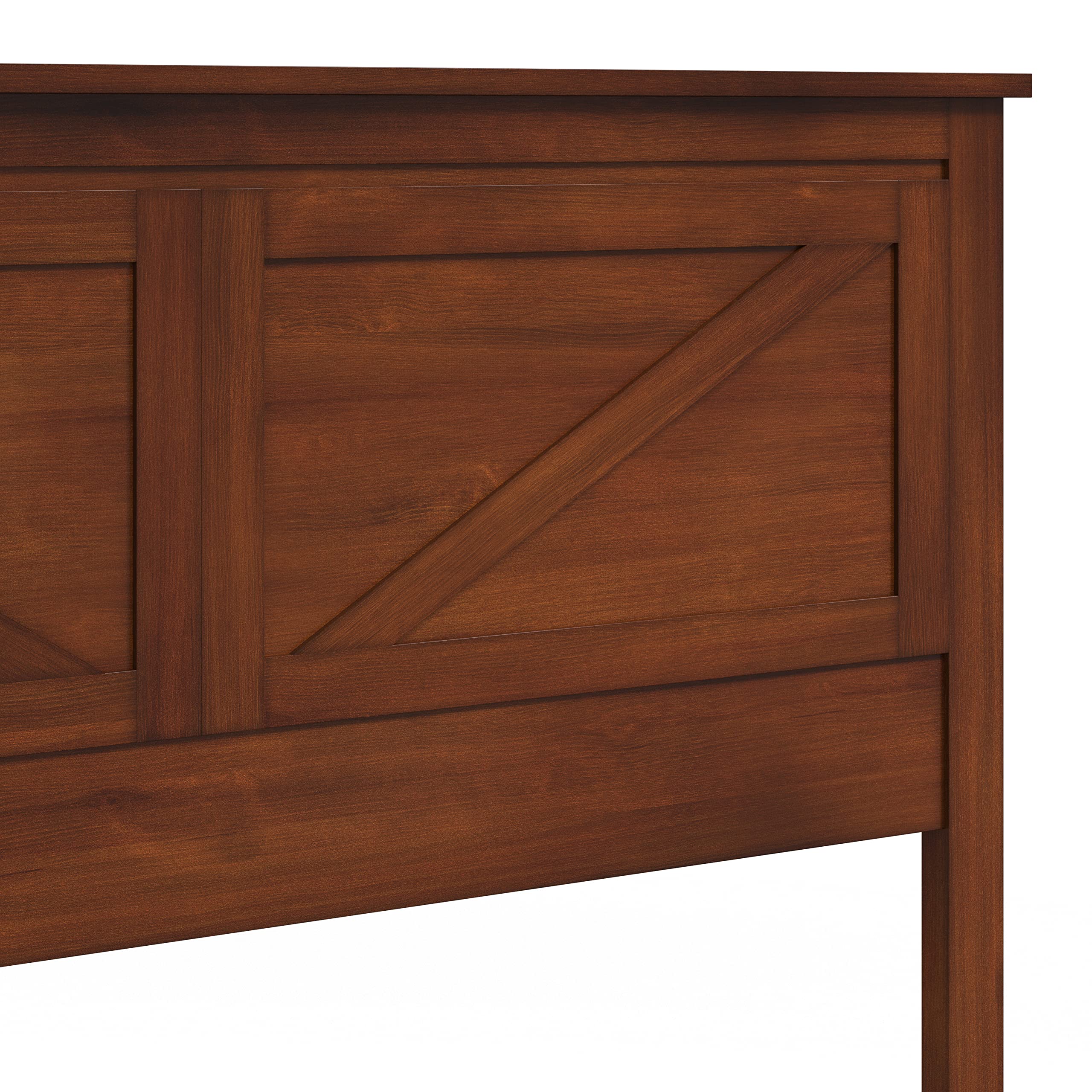 Glenwillow Home Farmhouse Style Cherry Wood Panel Headboard - Queen Size for Bedroom Decor & Cozy Farmhouse Aesthetic