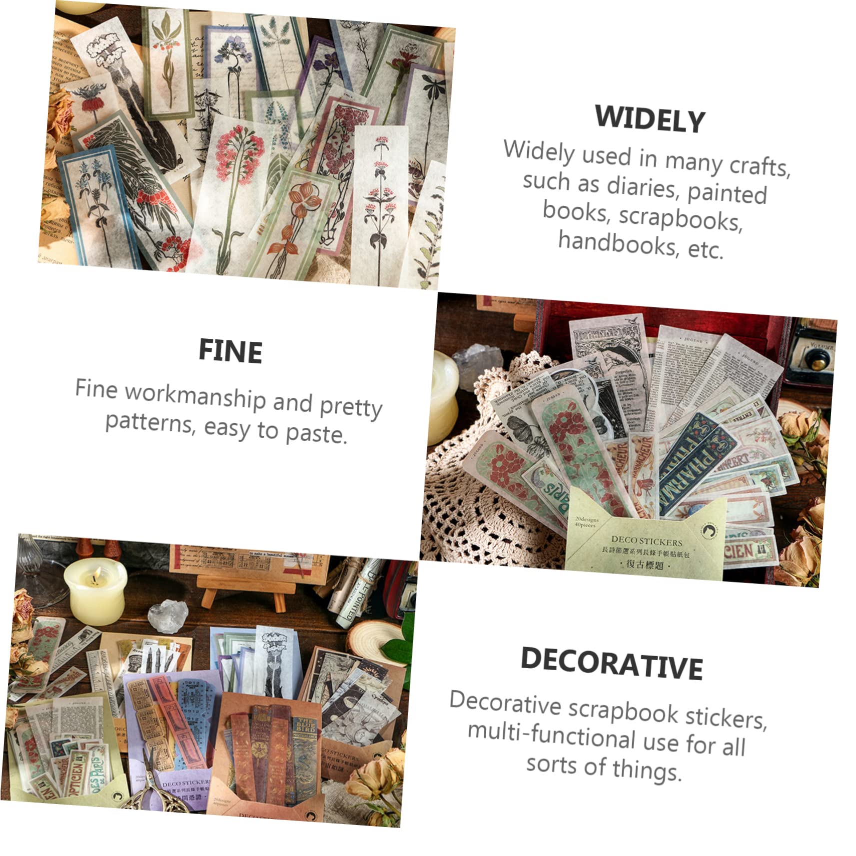 NUOBESTY 12pcs Washi Stickers for Scrapbooking DIY - Japanese Paper Decor (Journaling, Gift Wrapping)