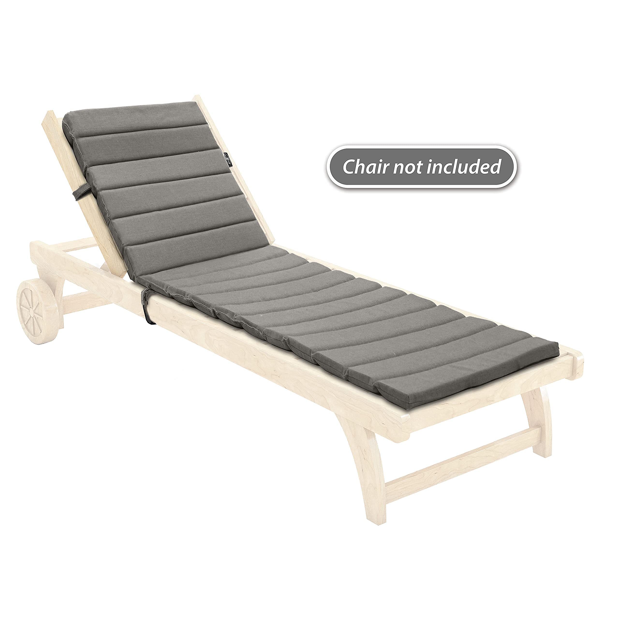 All-Weather Outdoor Chaise Lounge Cushion - Quick-Dry Olefin Fabric & High-Density Filler - Perfect for Patio, Poolside & Deck Chairs (Mulch Charcoal Grey) - Waterproof & UV Resistant for Year-Round Comfort
