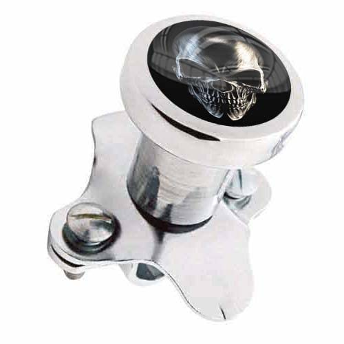 Polished Billet Aluminum Steering Wheel Spinner Knob - Suicide Brody Knob for Hot Rod, Custom Car, Truck, SUV, Tractor Trailer & Big Rig - Black Ghost Tactical Metal Skull Design - Perfect for Off-Roading, Drifting & Heavy-Duty Vehicles