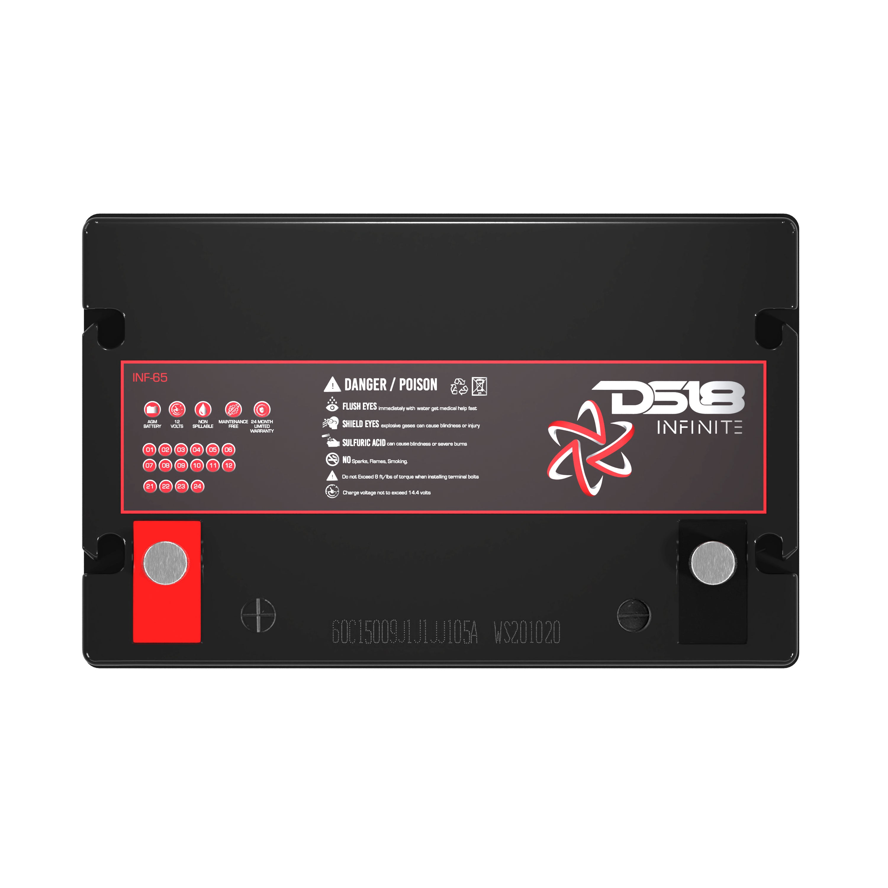INFINITE 2000W 65AH AGM Deep Cycle Battery - Perfect for Solar Power Systems, RVs, Boats & Off-Grid Applications